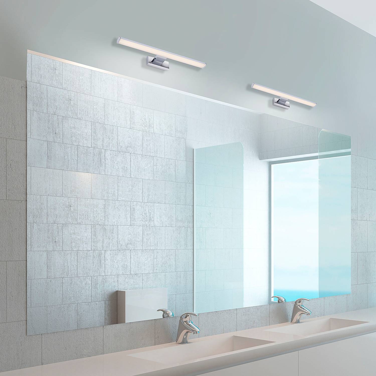 Mattis LED-Badleuchte Aluminium Silber