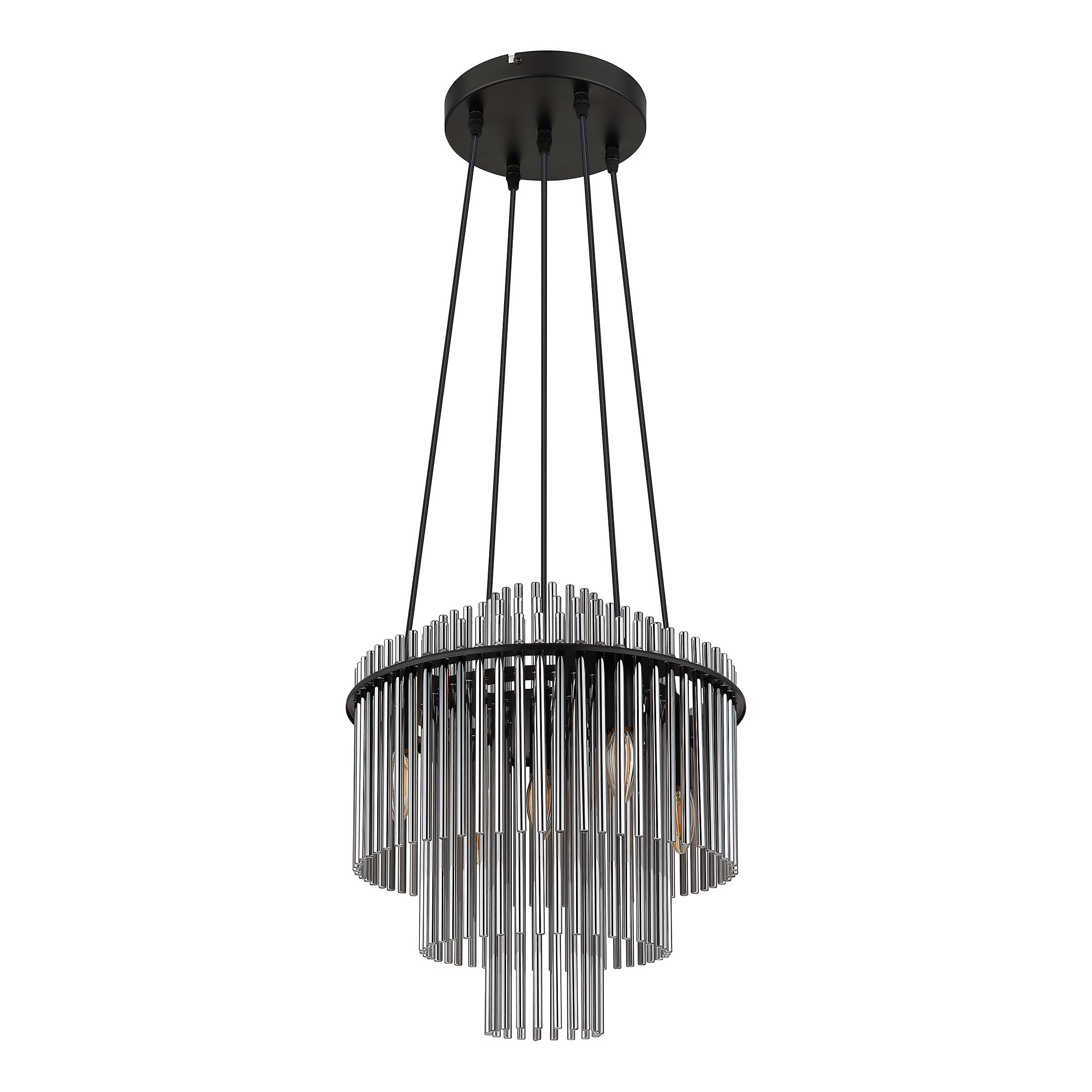 Pendelleuchte Gorley Typ G Rauchglas Eisen Schwarz