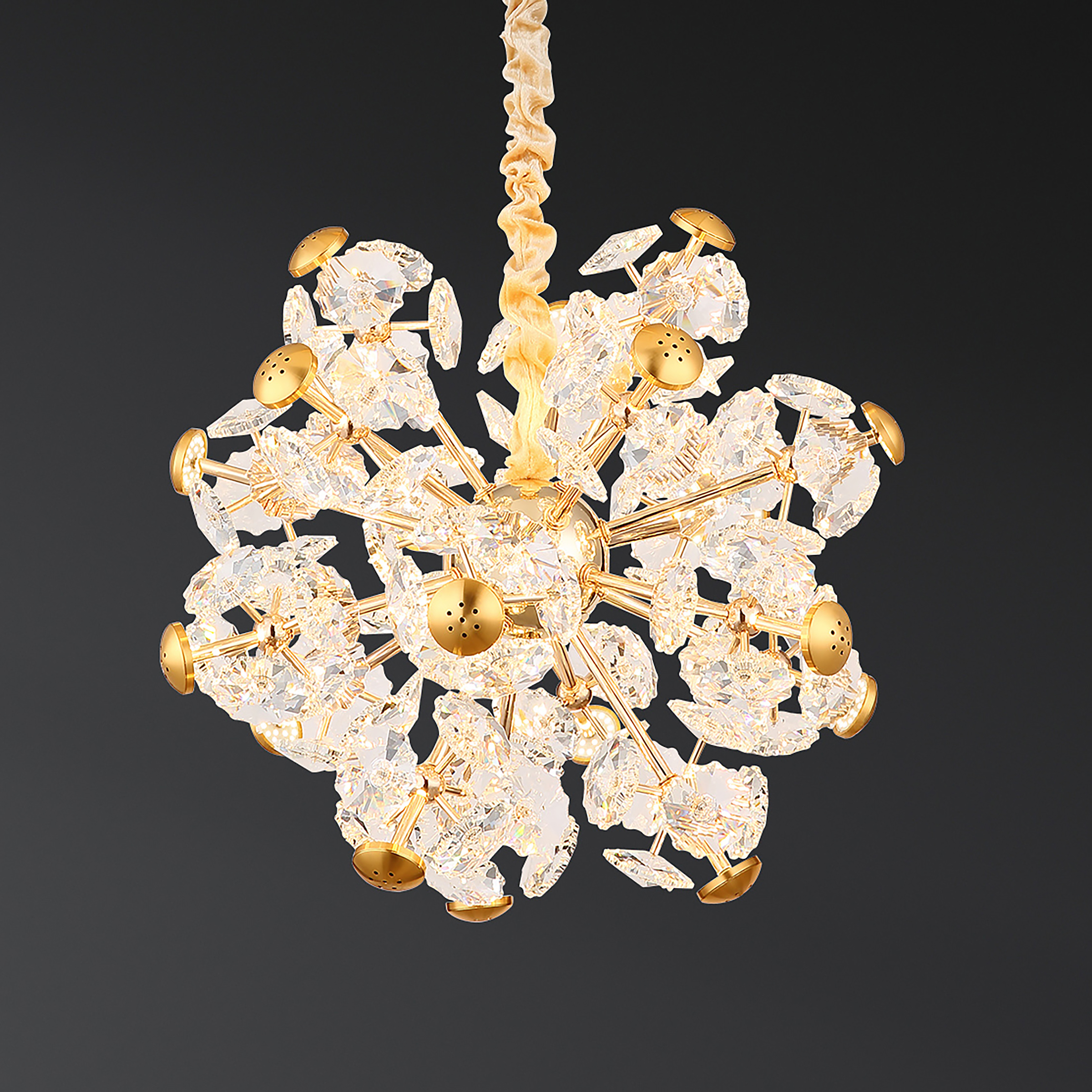 Floriella Type B LED Pendant Light 1-bulb Crystal Glass Iron