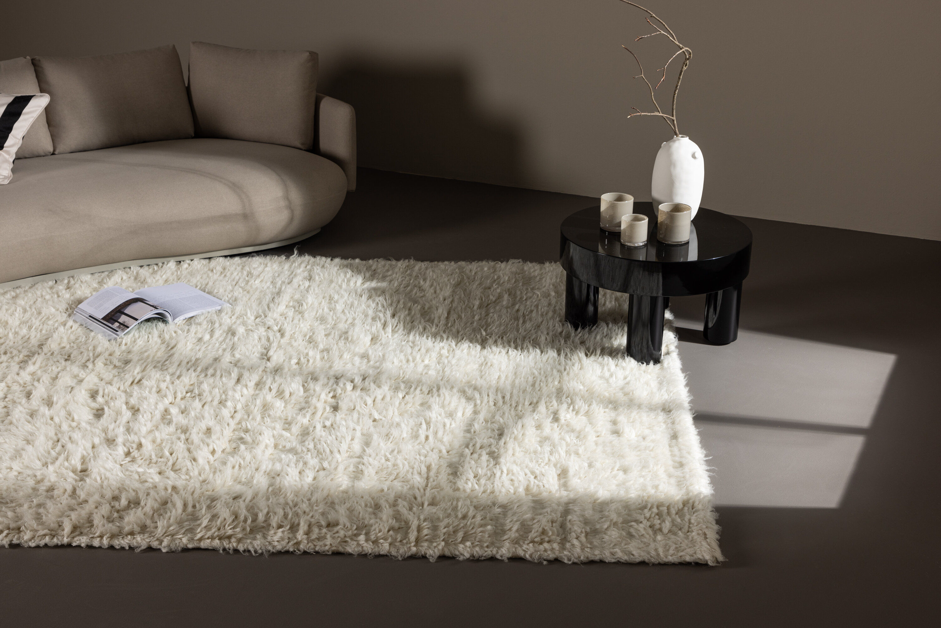 Leiko Teppich Wolle 160x230cm Weiß