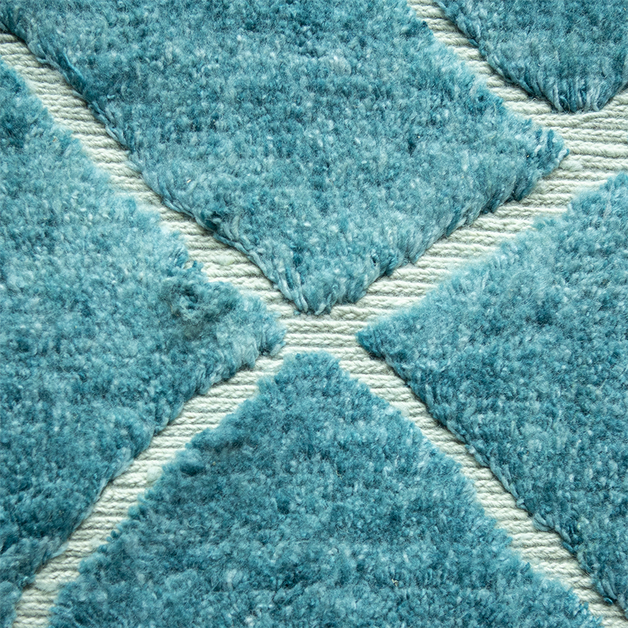 Wool Rug HKLIVING Hand-knotted Turquoise