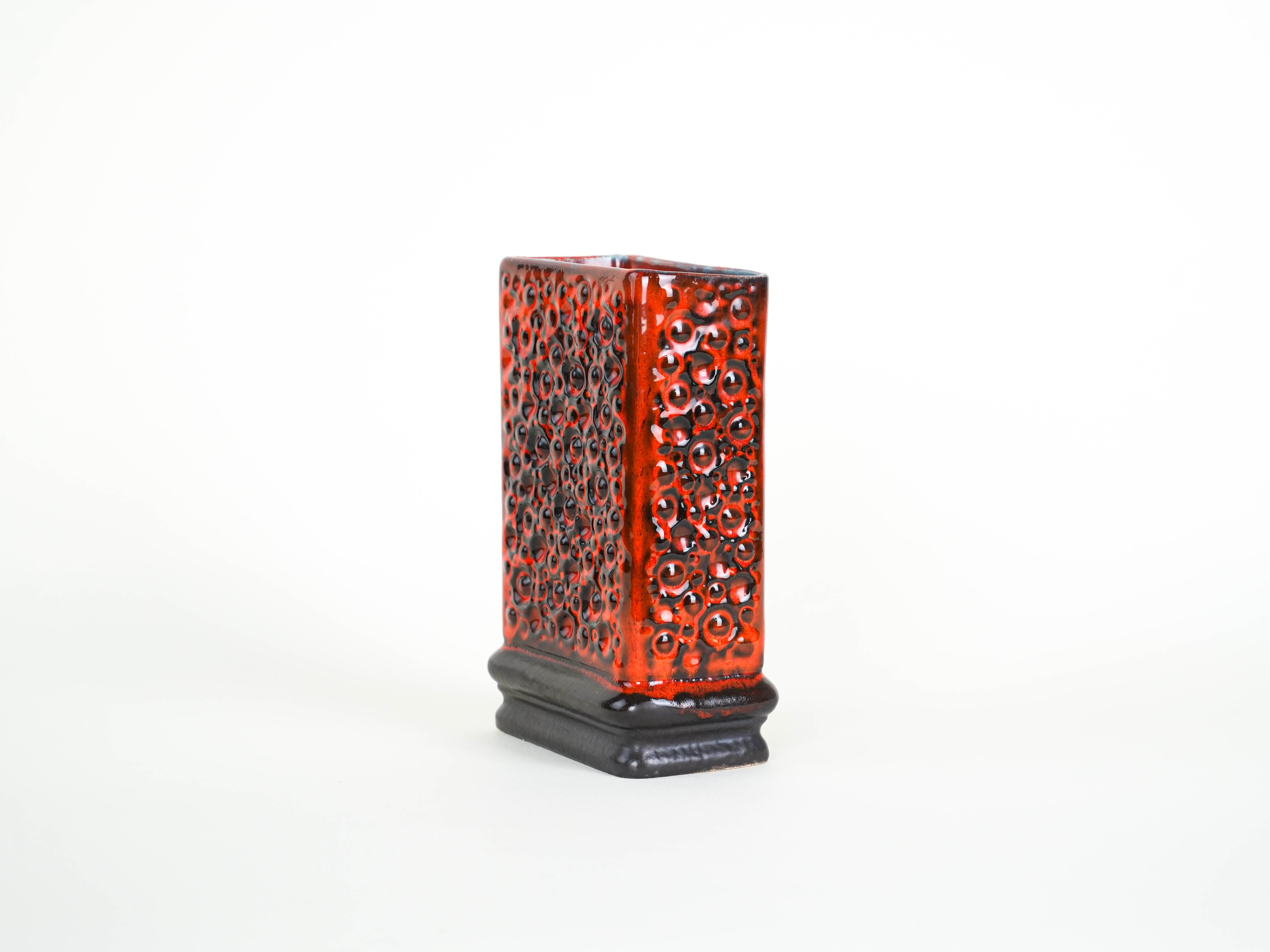 Vase Fat Lava 1960s Red
