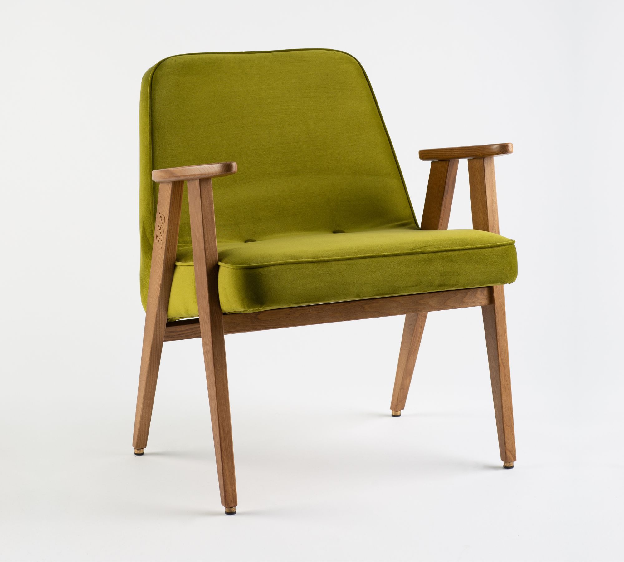 366 Sessel Holz Samt Olive