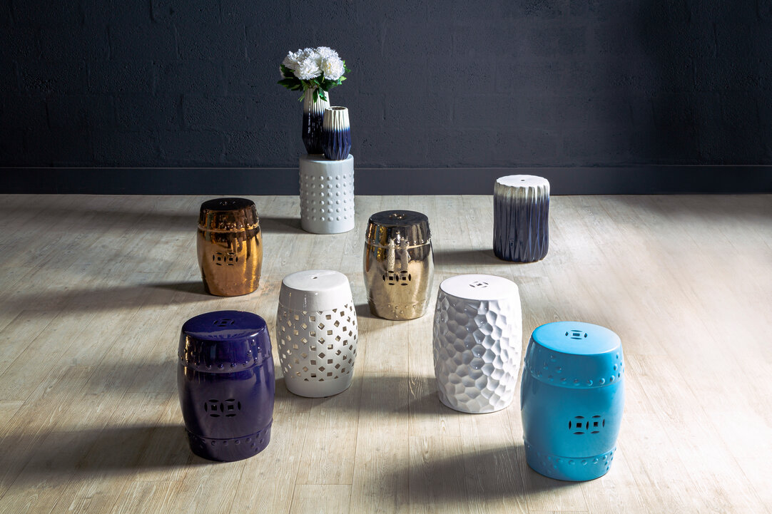 Azul Ombre Tischhocker Blau Weiß