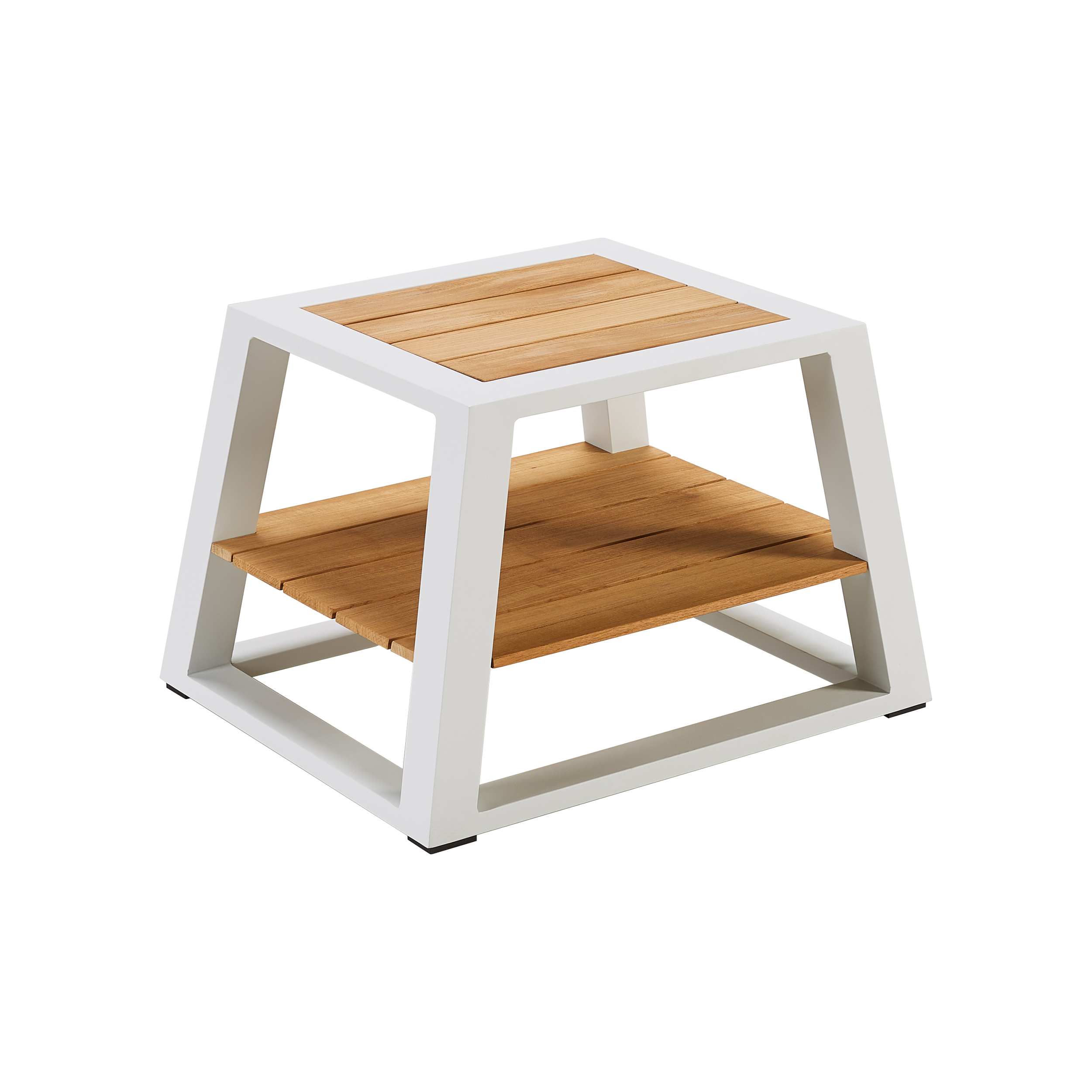 York Tavolino Metallo Legno Bianco