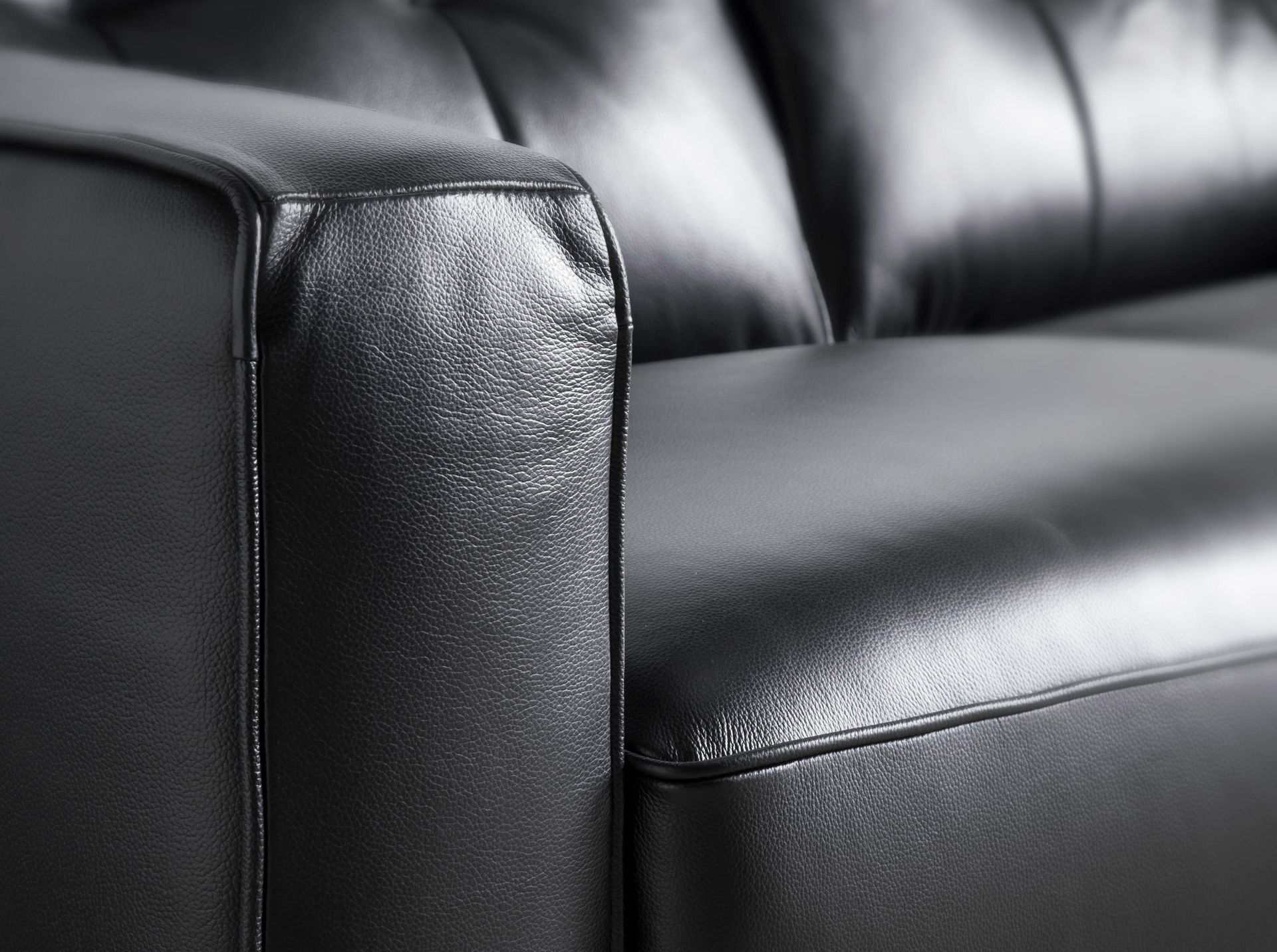 Chester Sofa 3-Sitzer Leder Schwarz