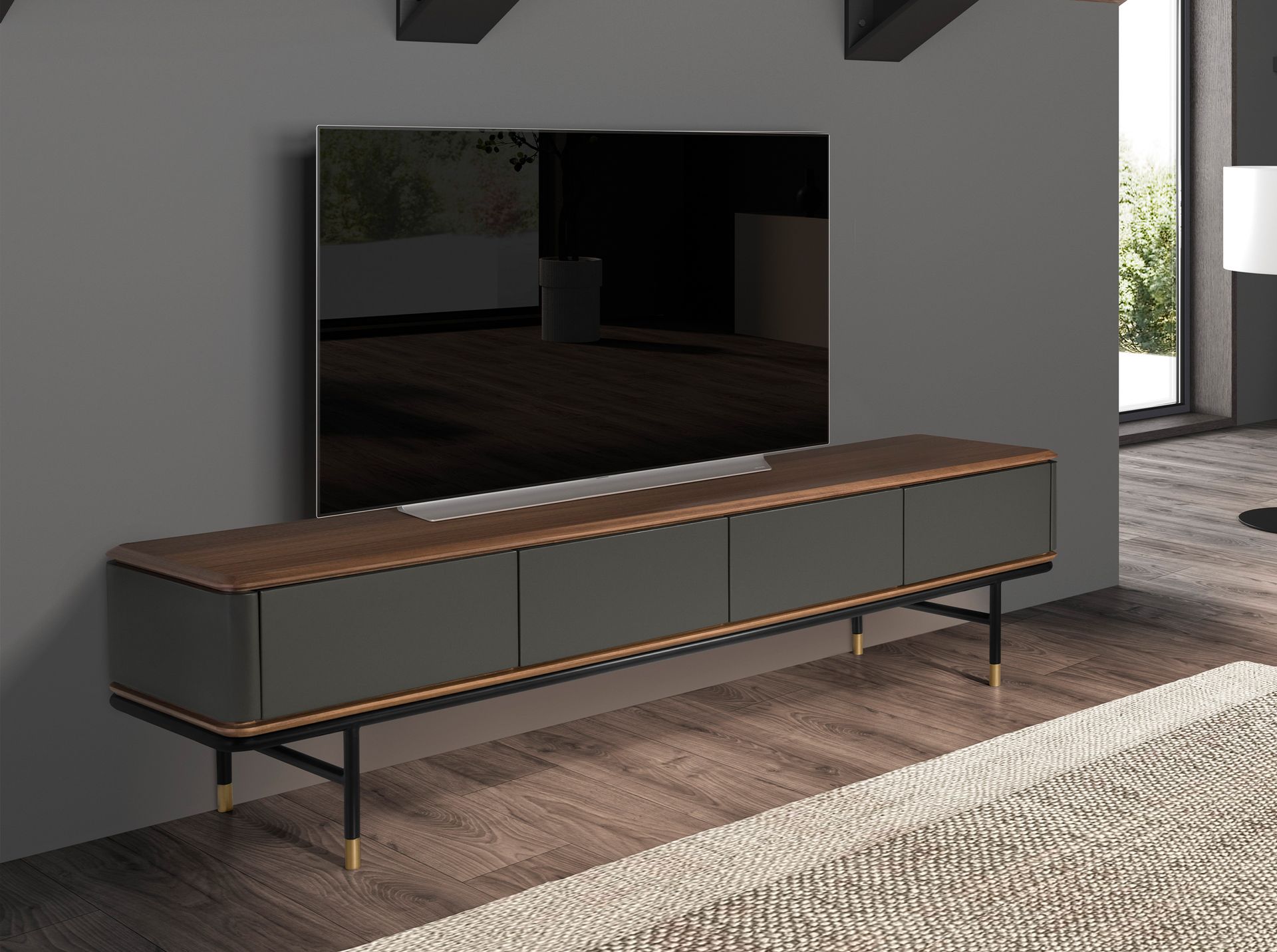 TV-Lowboard Grau