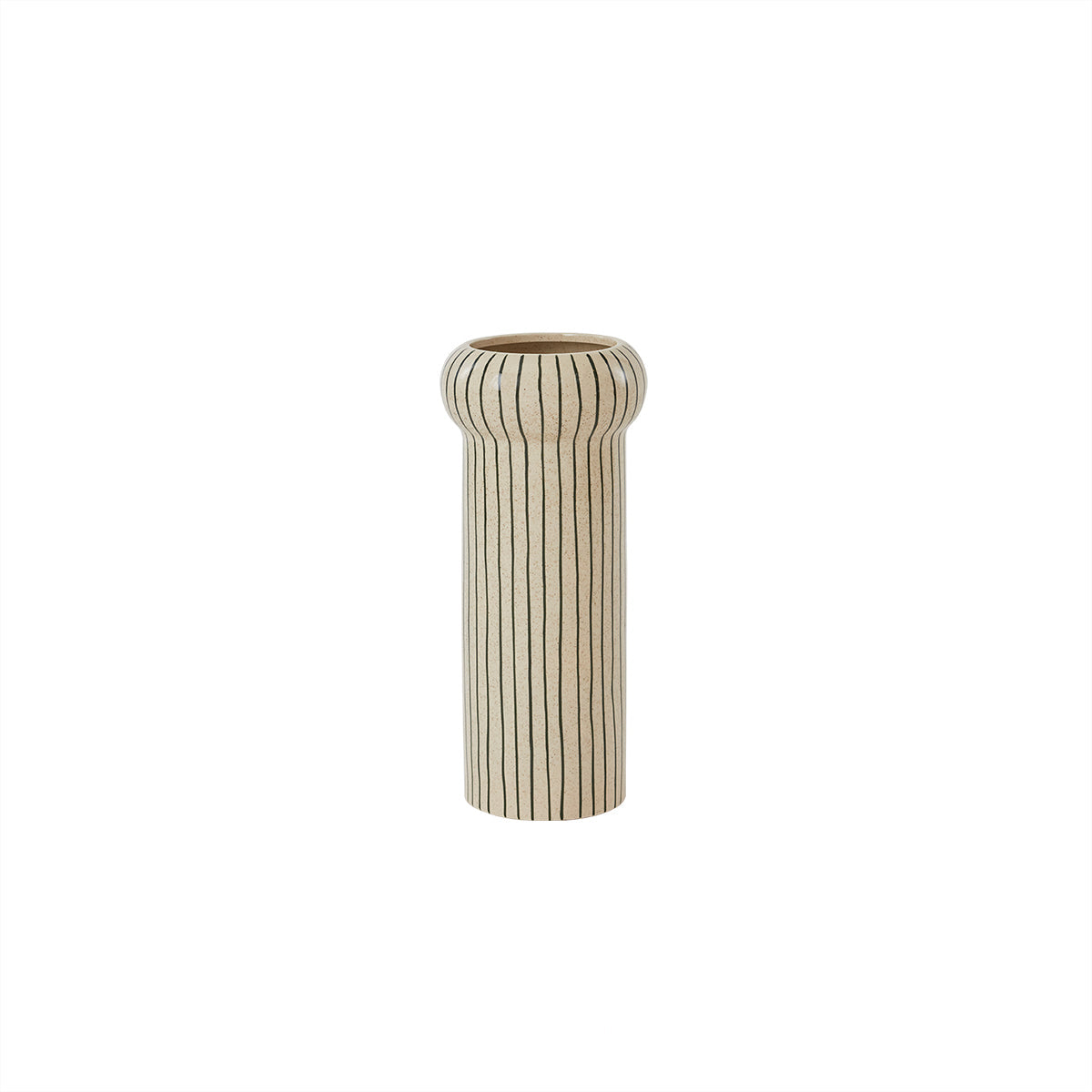 Aki Vase Stein Creme Gestreift