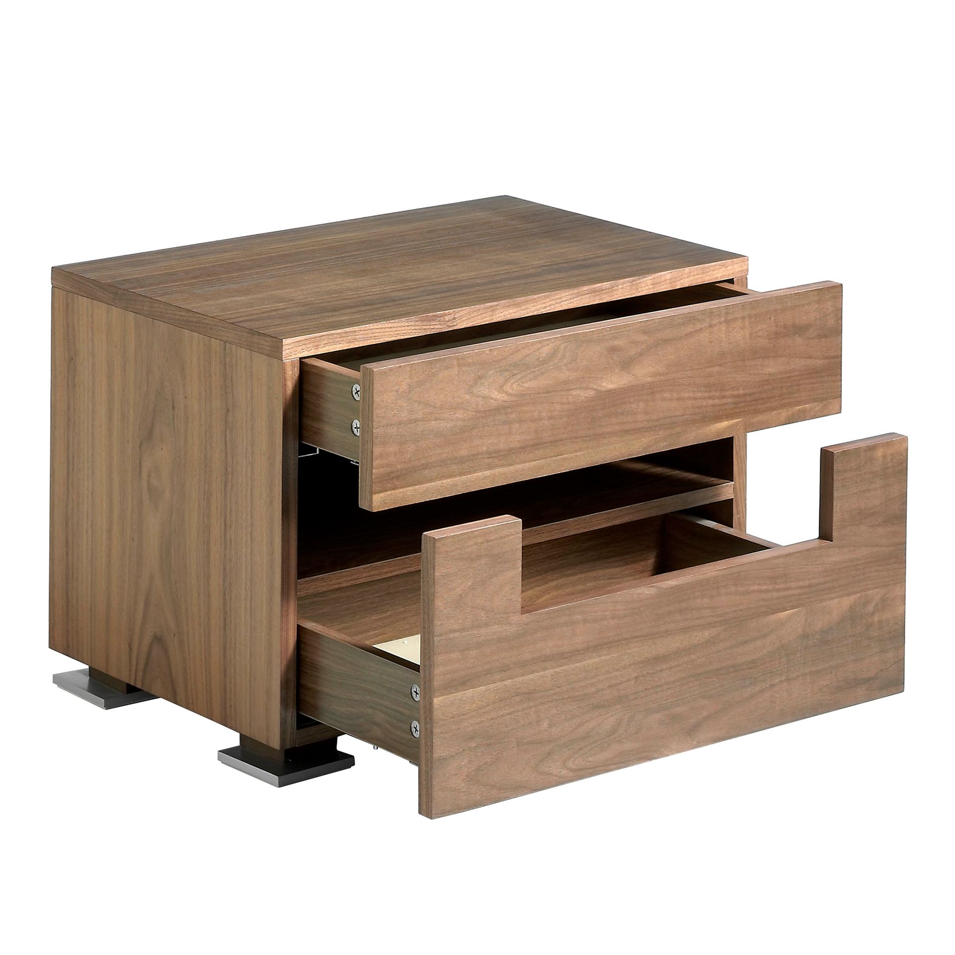 Bedside table Walnut Steel