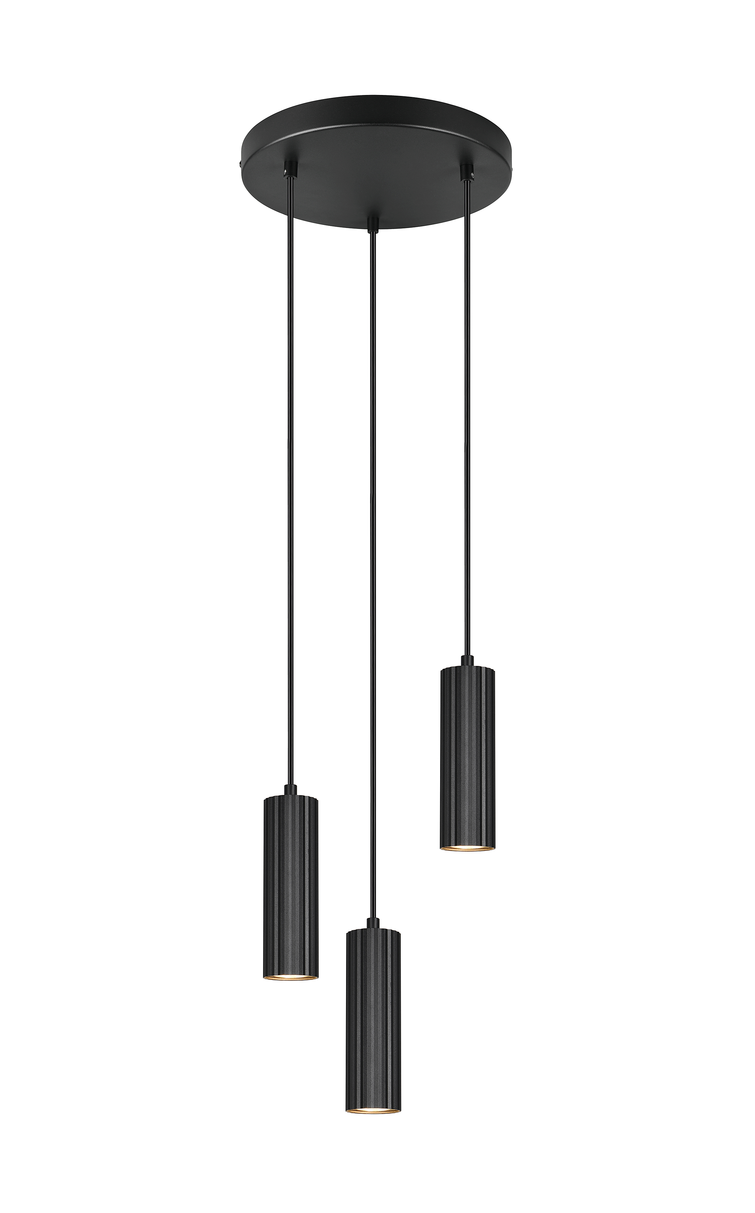 3-light Soka Pendant Light Iron Black