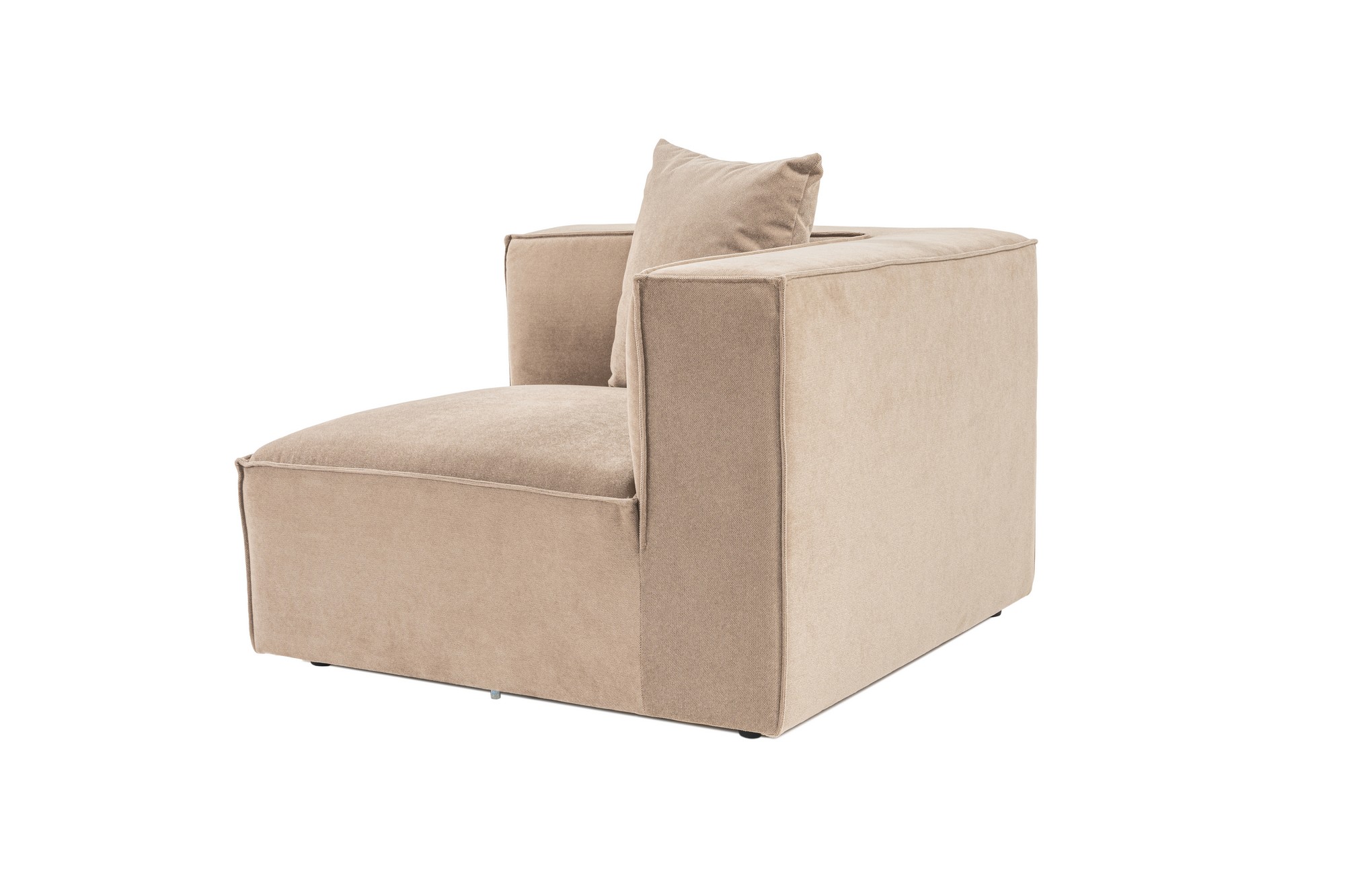 Modulsofa Rechts 1-Sitzer Leinen Cappuccino