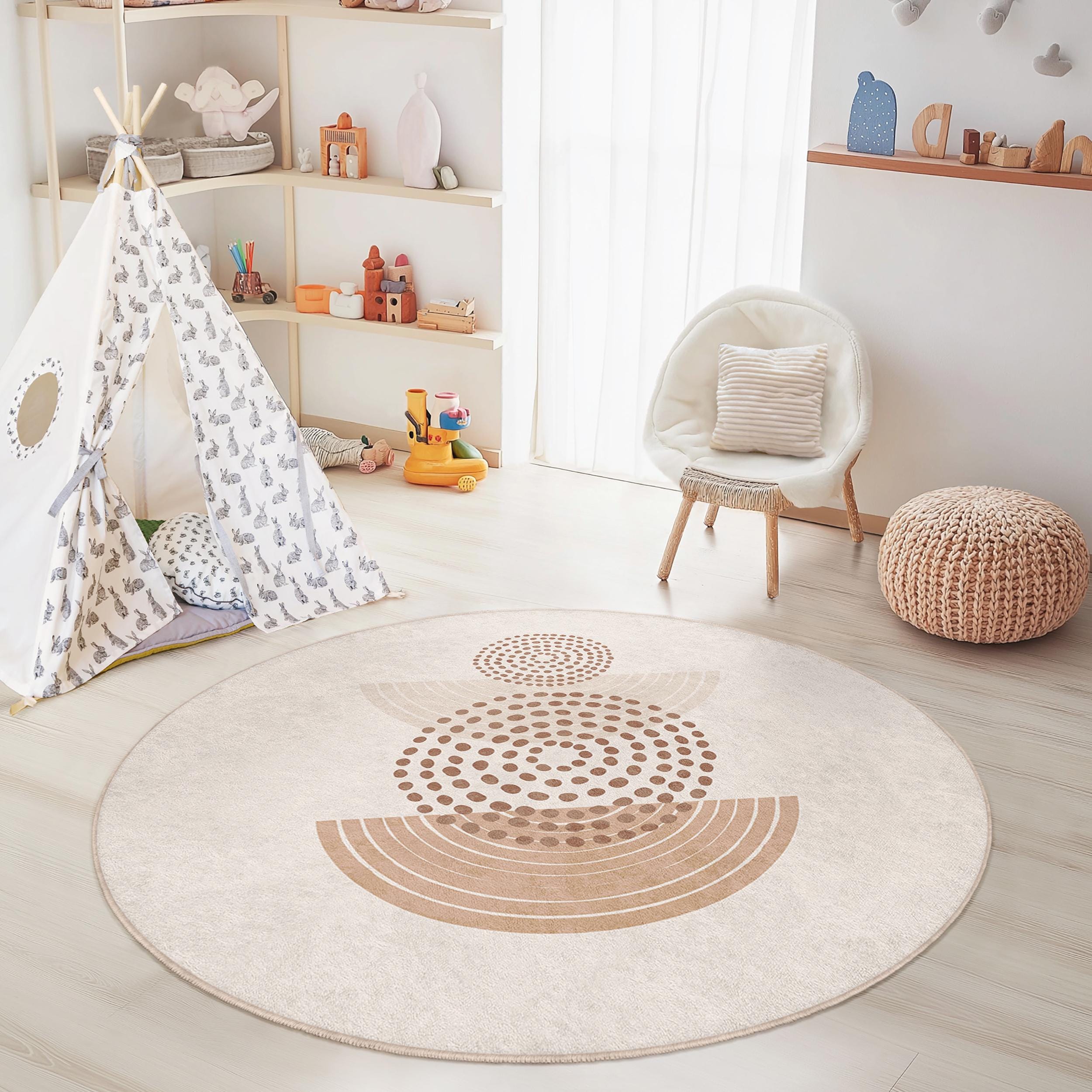 Tappeto per bambini con motivo a cerchi multicolore Ø180cm