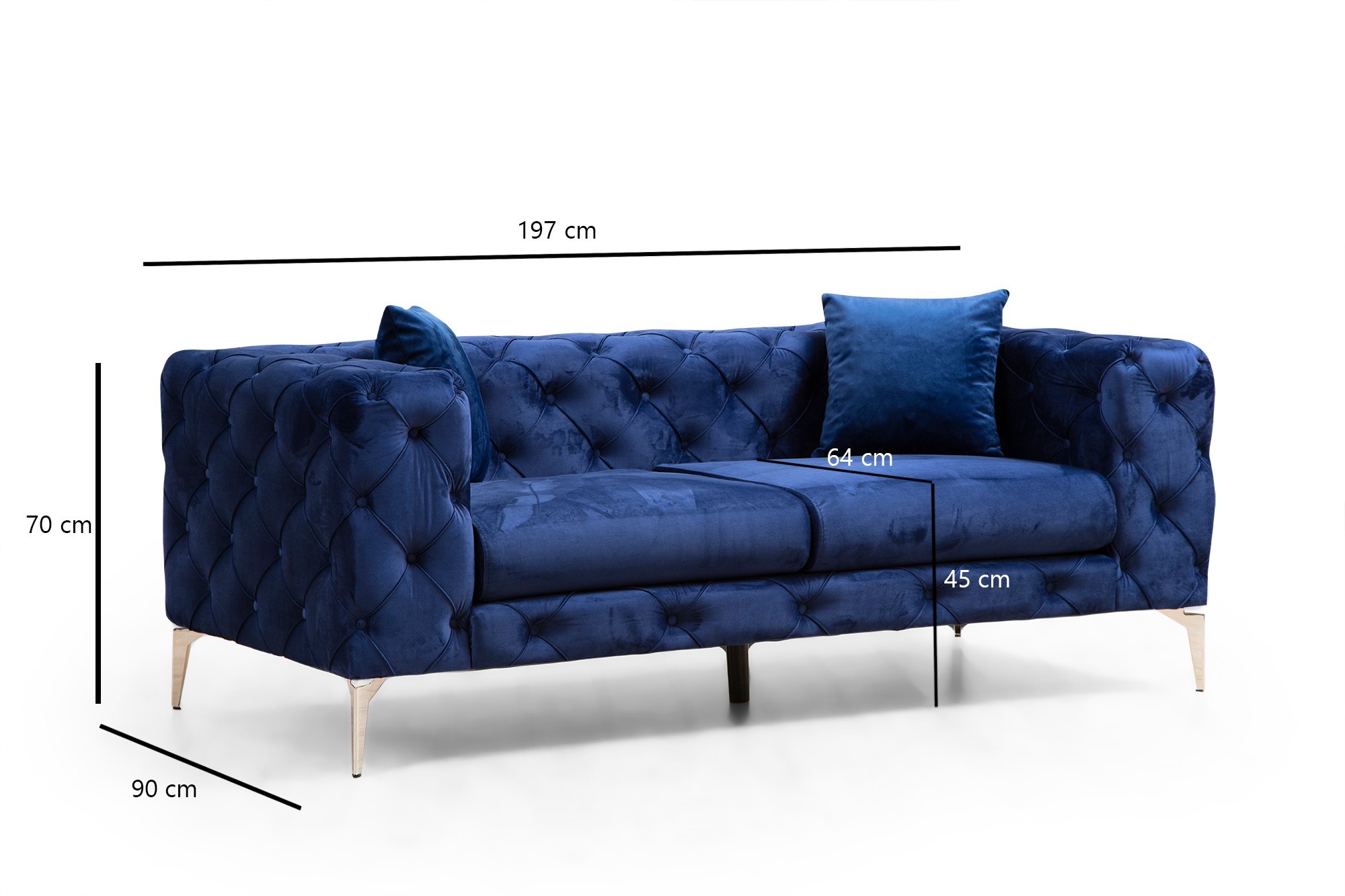 Como Sofa 2-Sitzer Marineblau