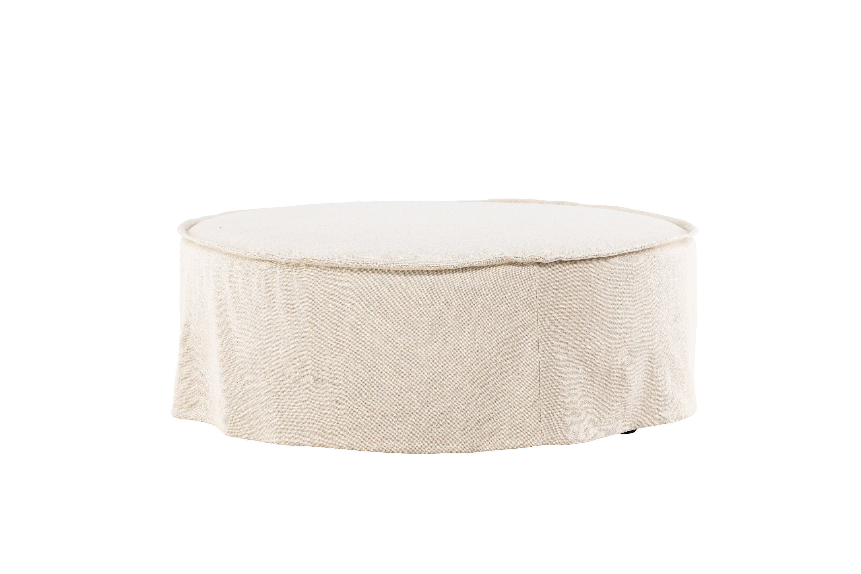 Vindö Ottoman Beige Linen ⌀101cm