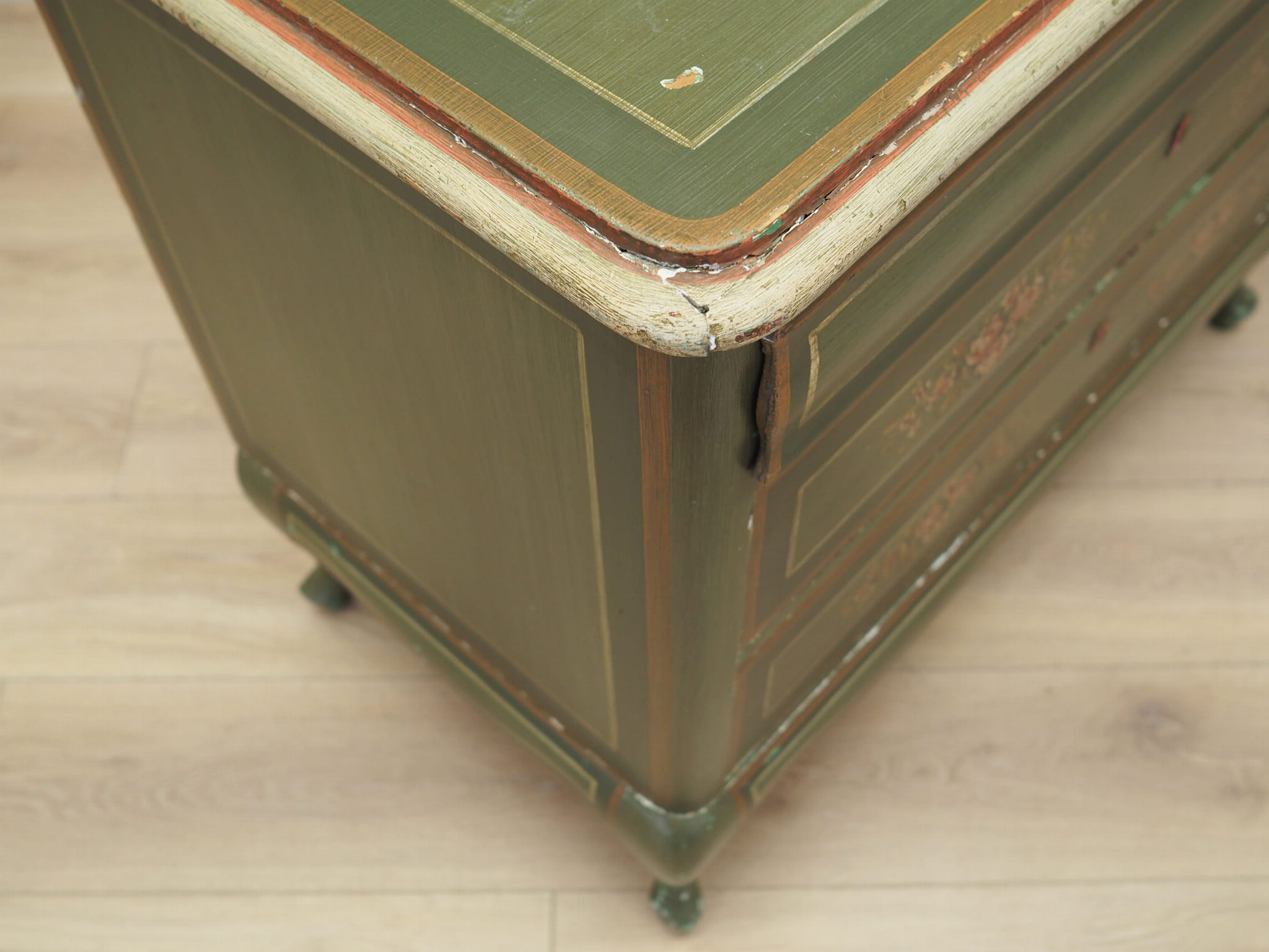 Vintage Kommode Kiefernholz Grün 1950er Jahre