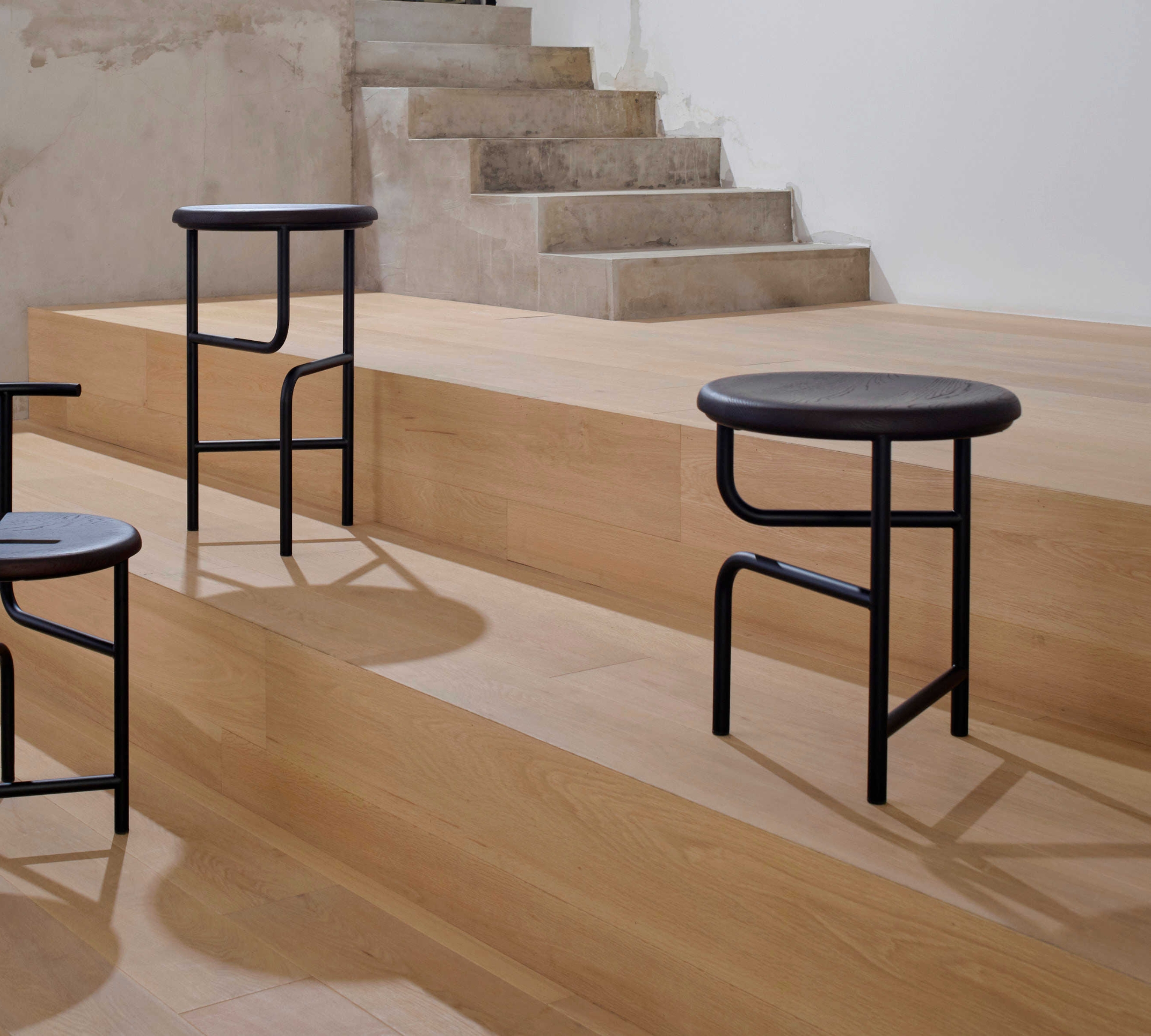 Blend Hocker Eiche Schwarz