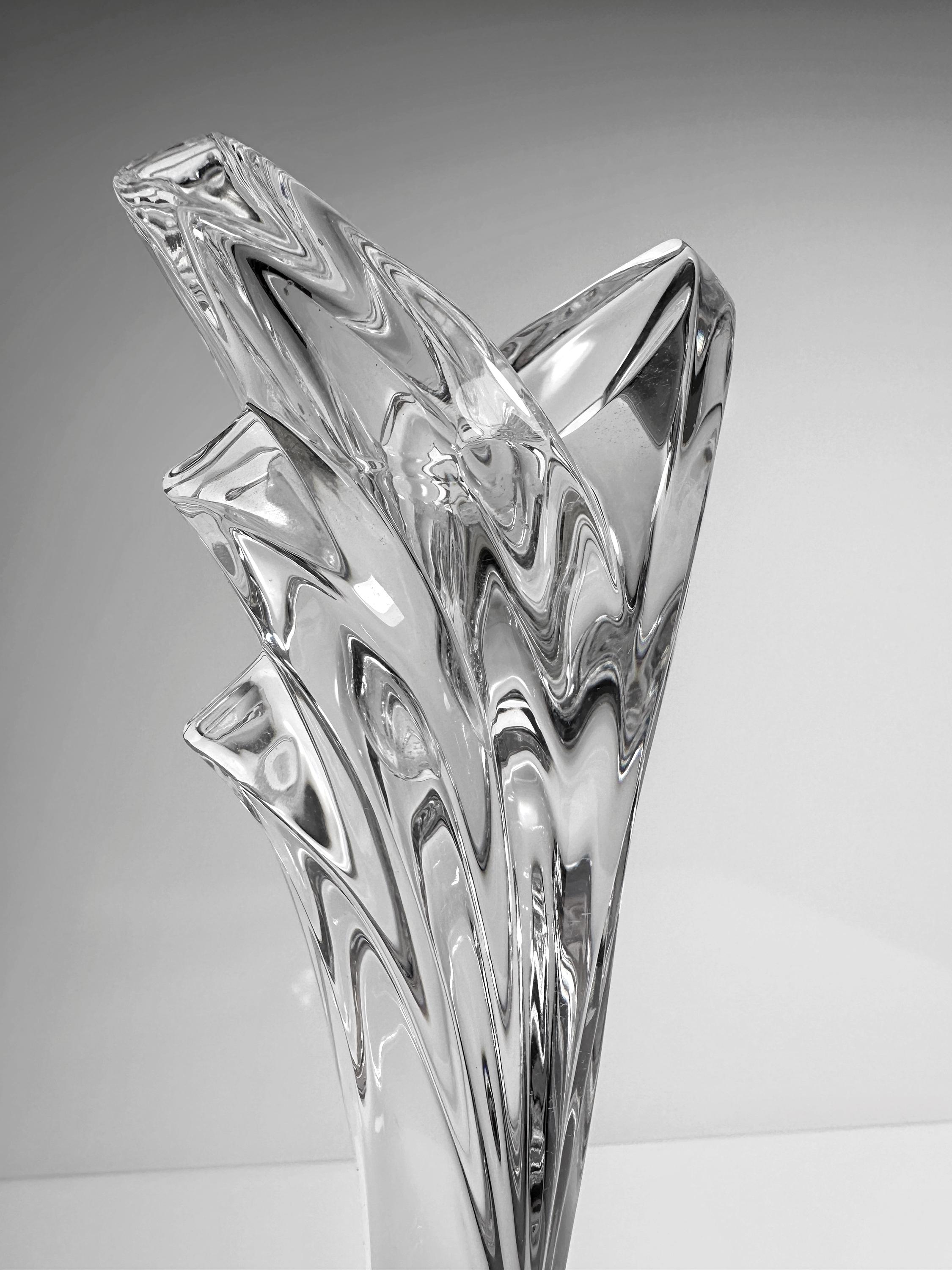 Vintage candle holder crystal glass 1980s