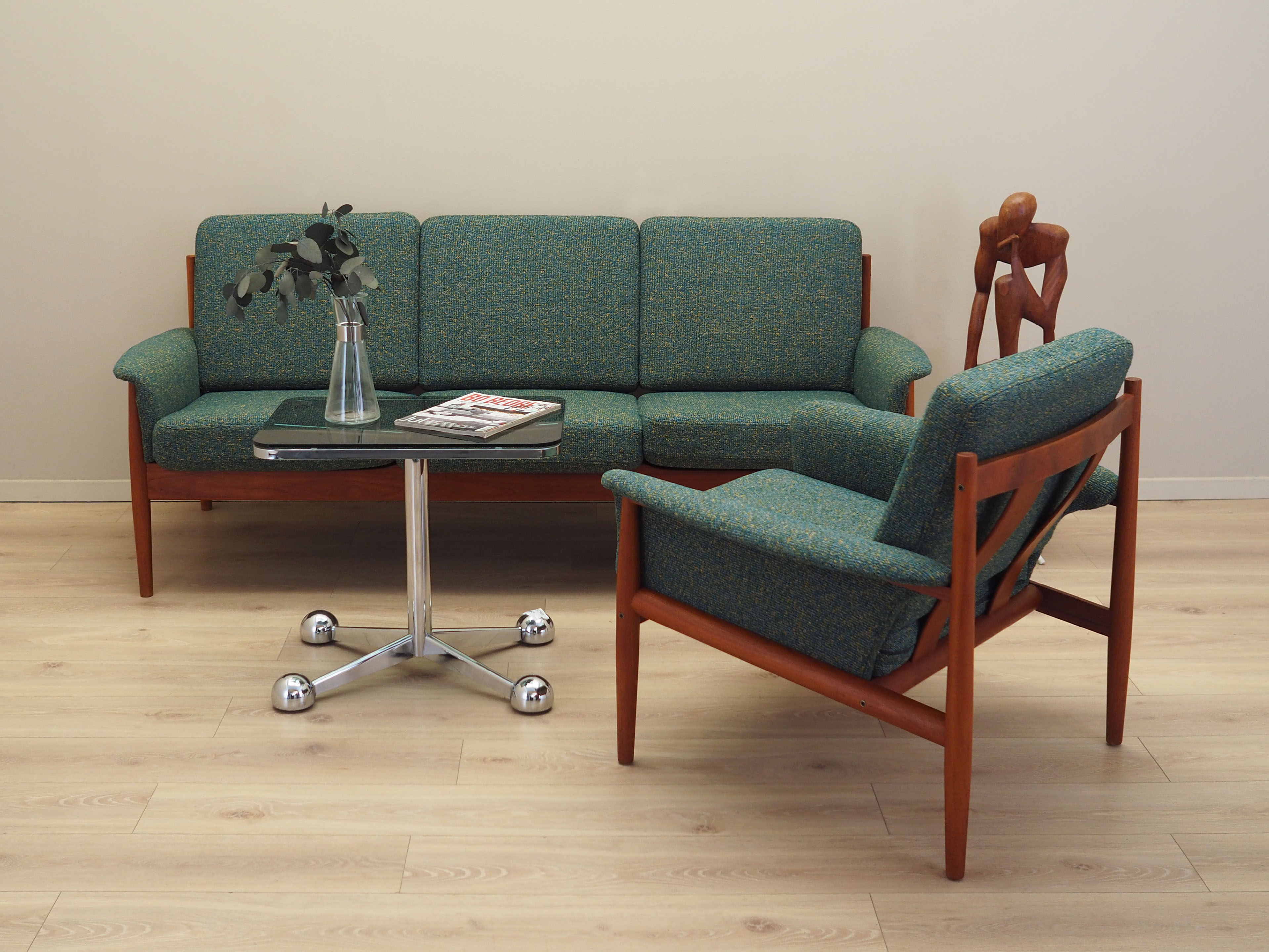 Wohnzimmer-Set Grün 1960er Jahre