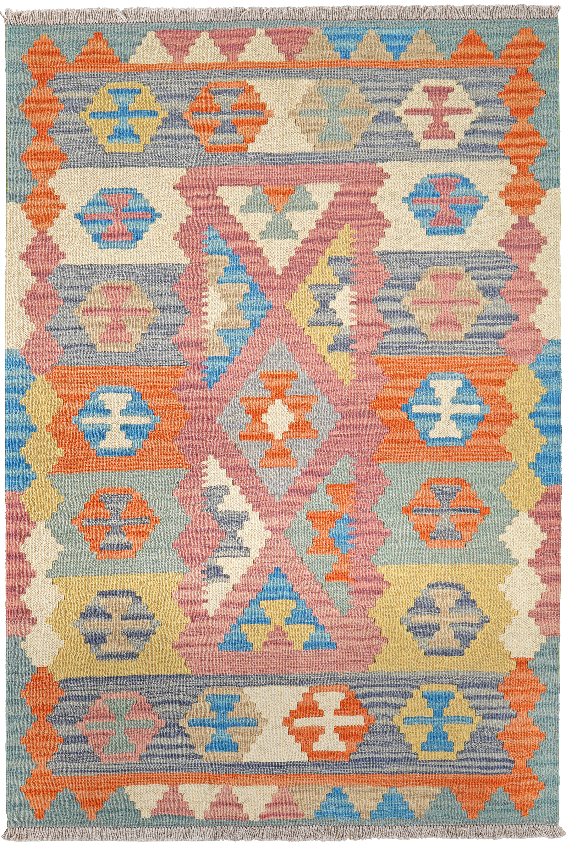 Kilim Gashgai Tappeto Lana Rosa