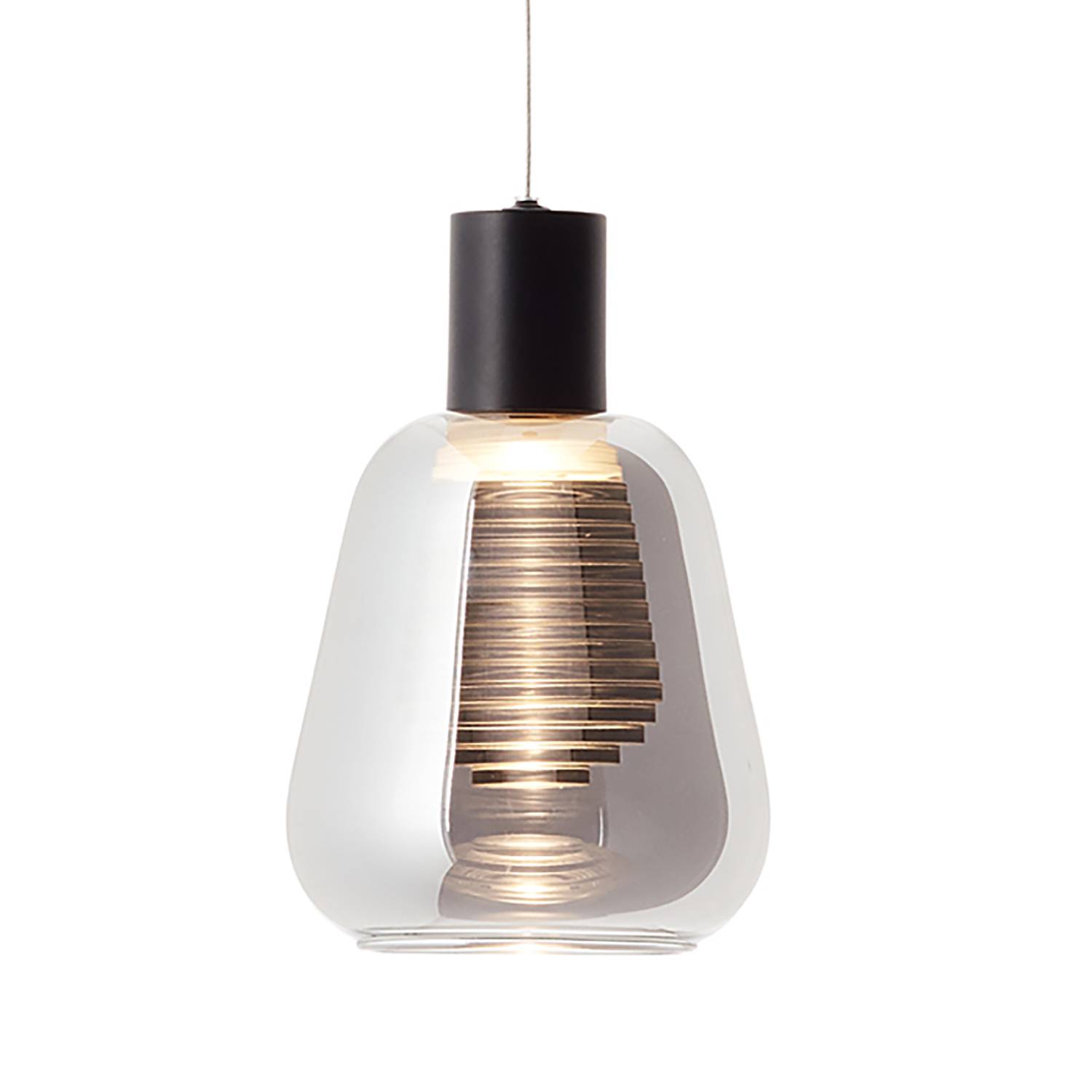 LED-Pendelleuchte Carlson I Rauchglas / Aluminium 1-flammig