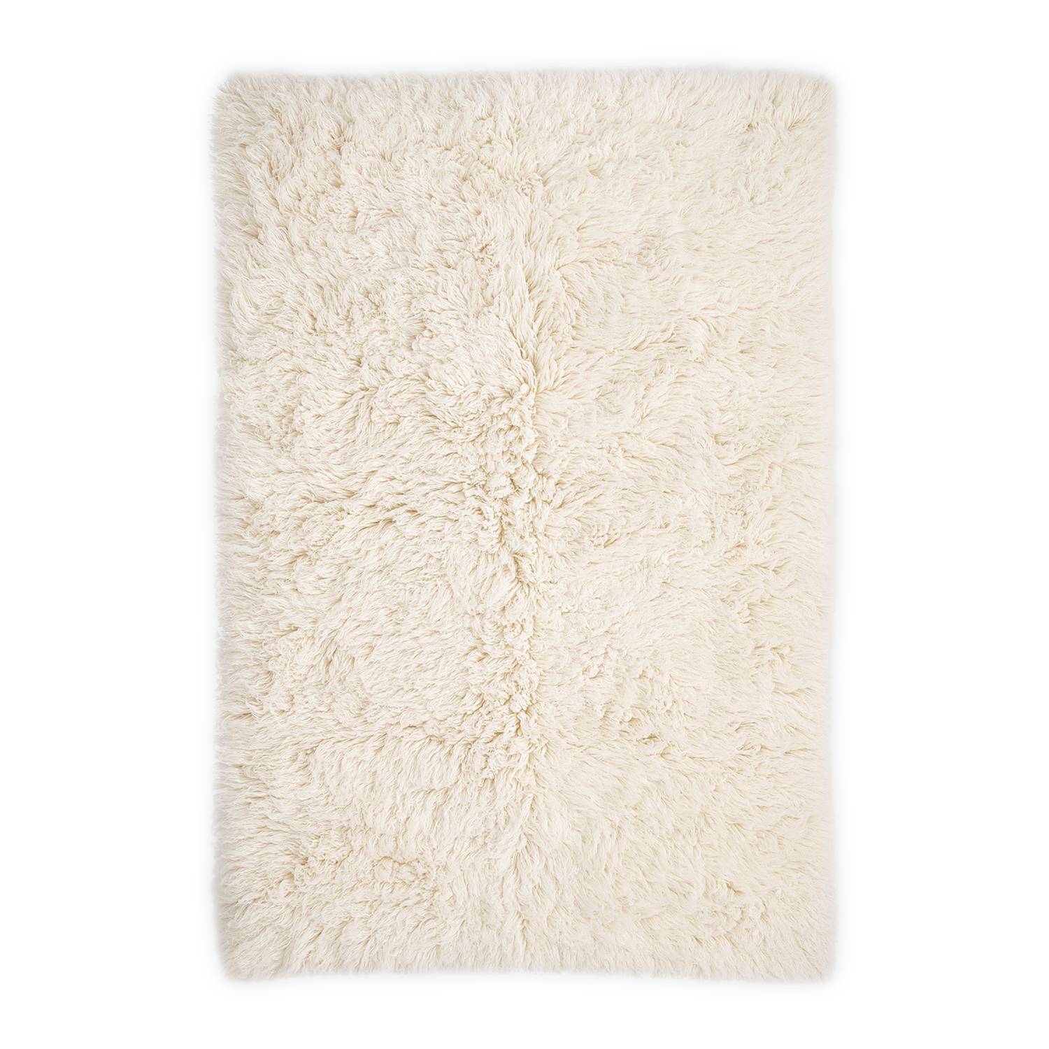Flokos XXL Teppich Schurwolle Weiß 70 x 140 cm