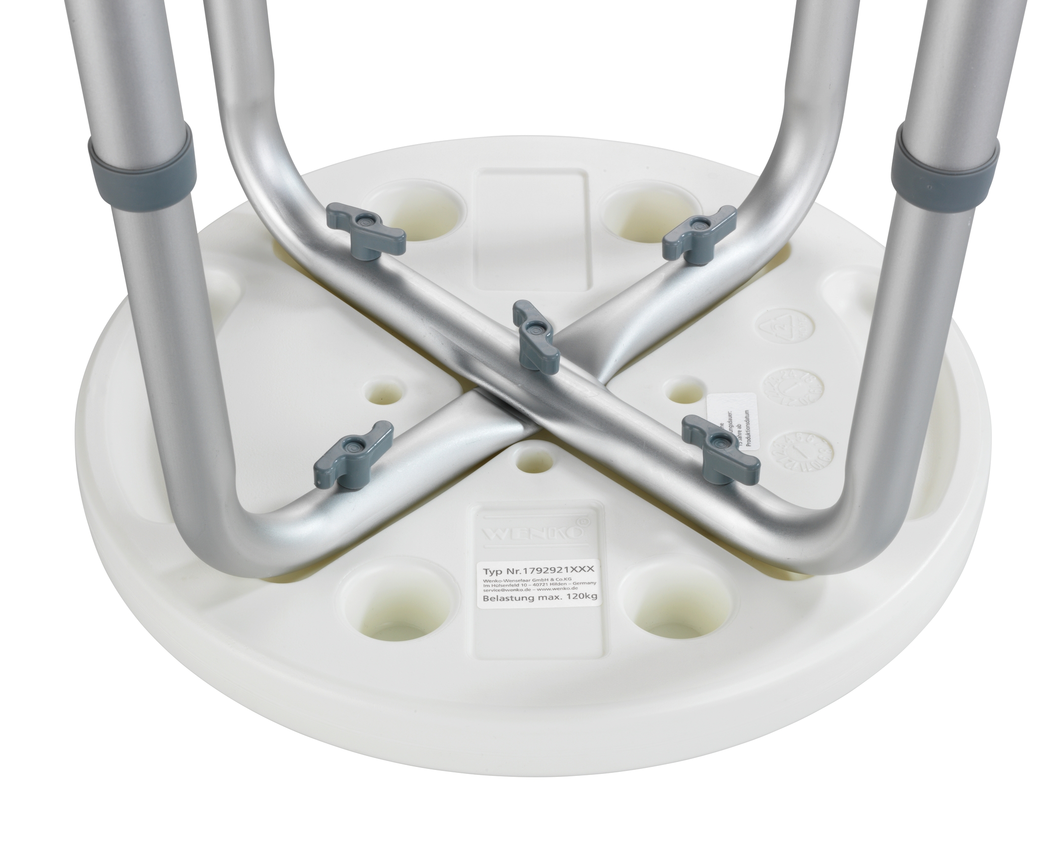 Duschhocker Secura Aluminium Weiß