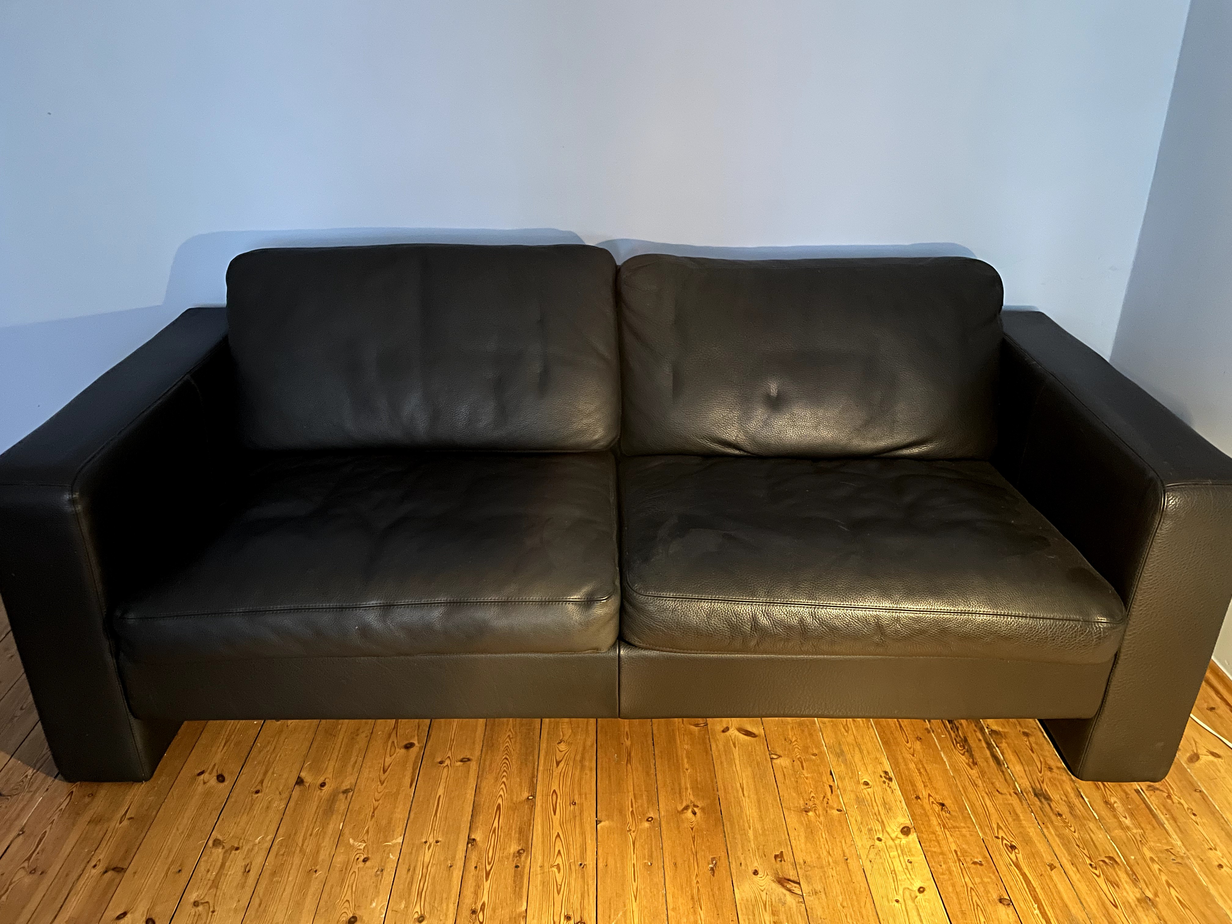 Conseta Sofa 2-Sitzer Leder Schwarz