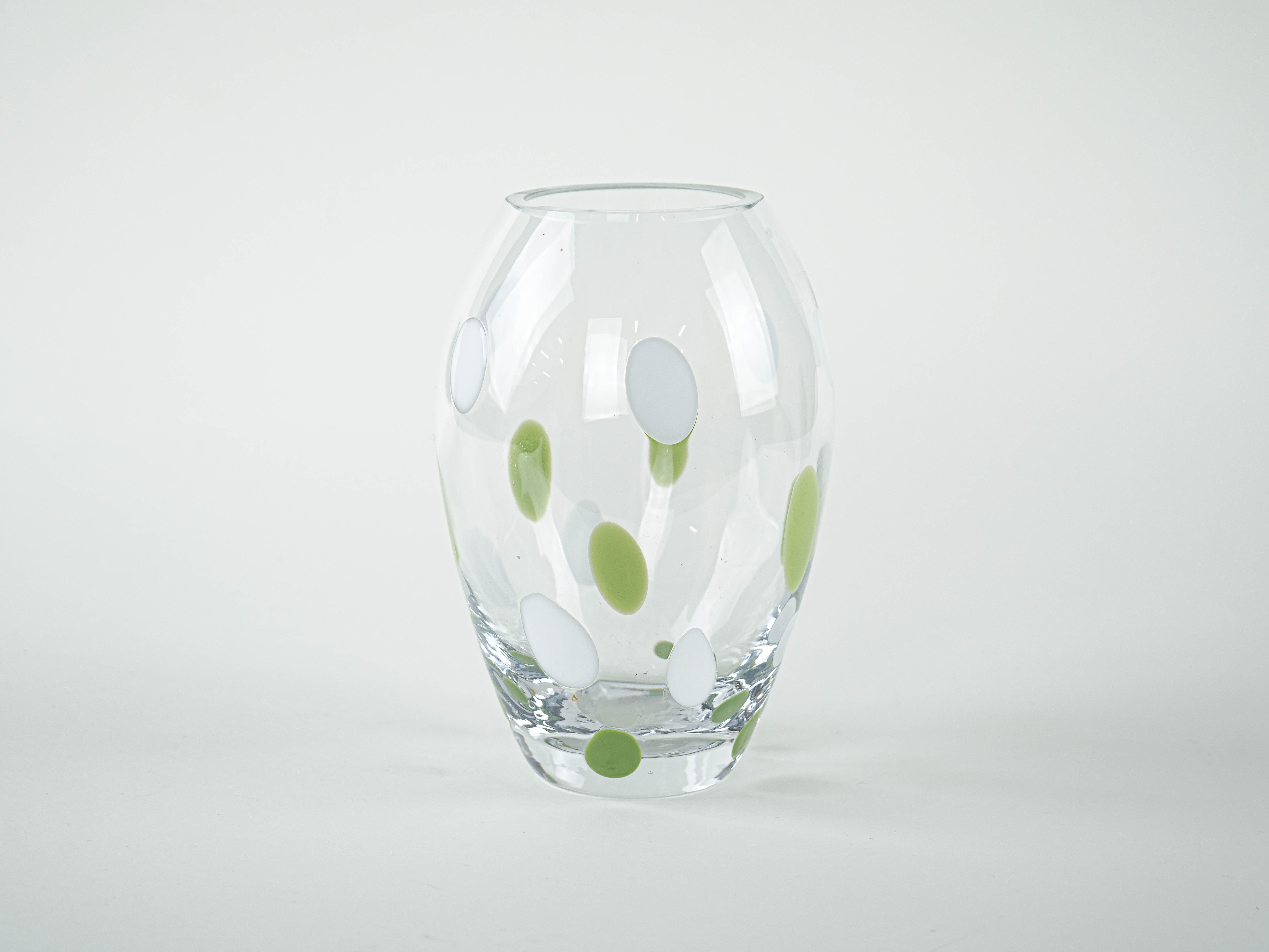 Glass vase with dots 1970s