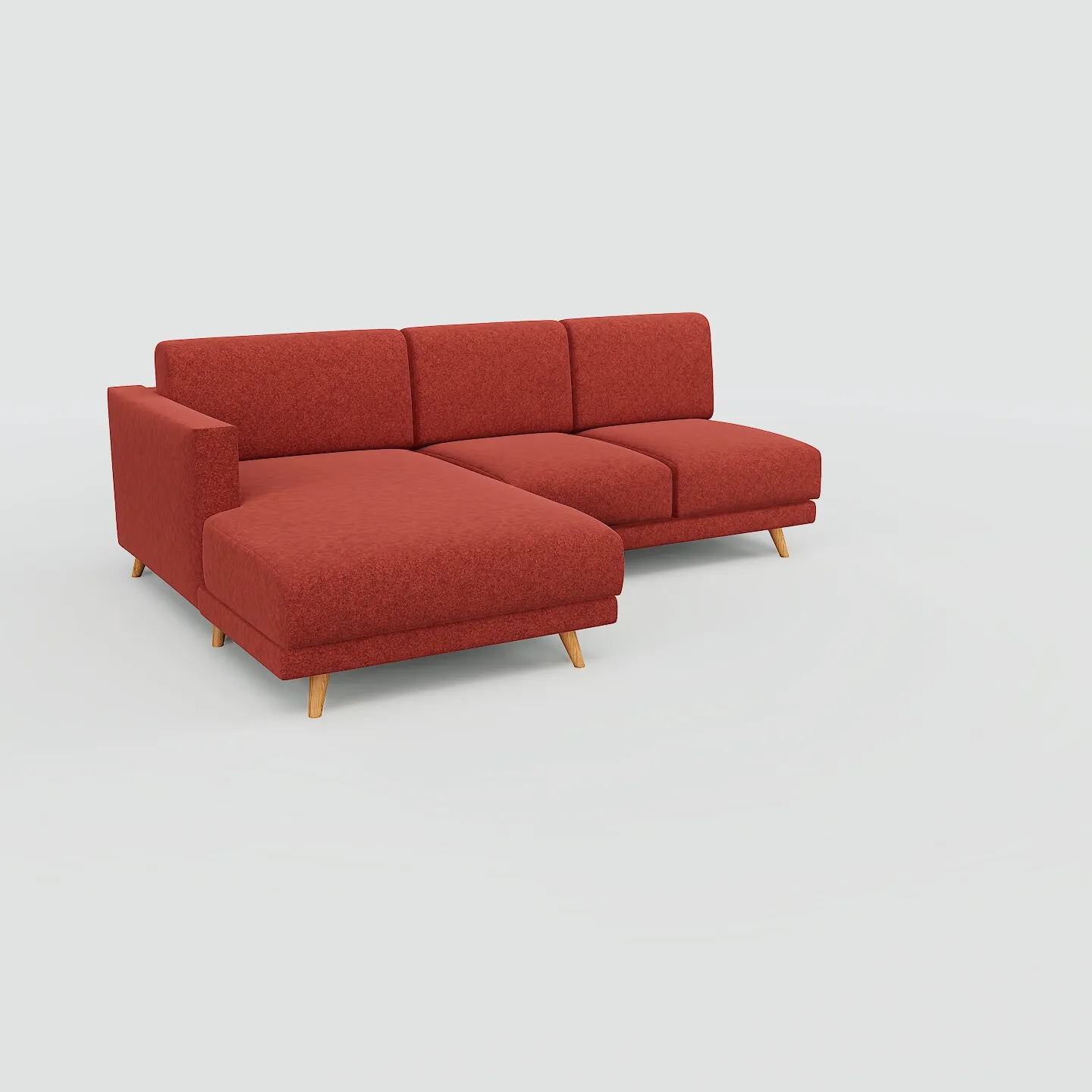 Tyme Ecksofa Melierte Wolle Blutorange