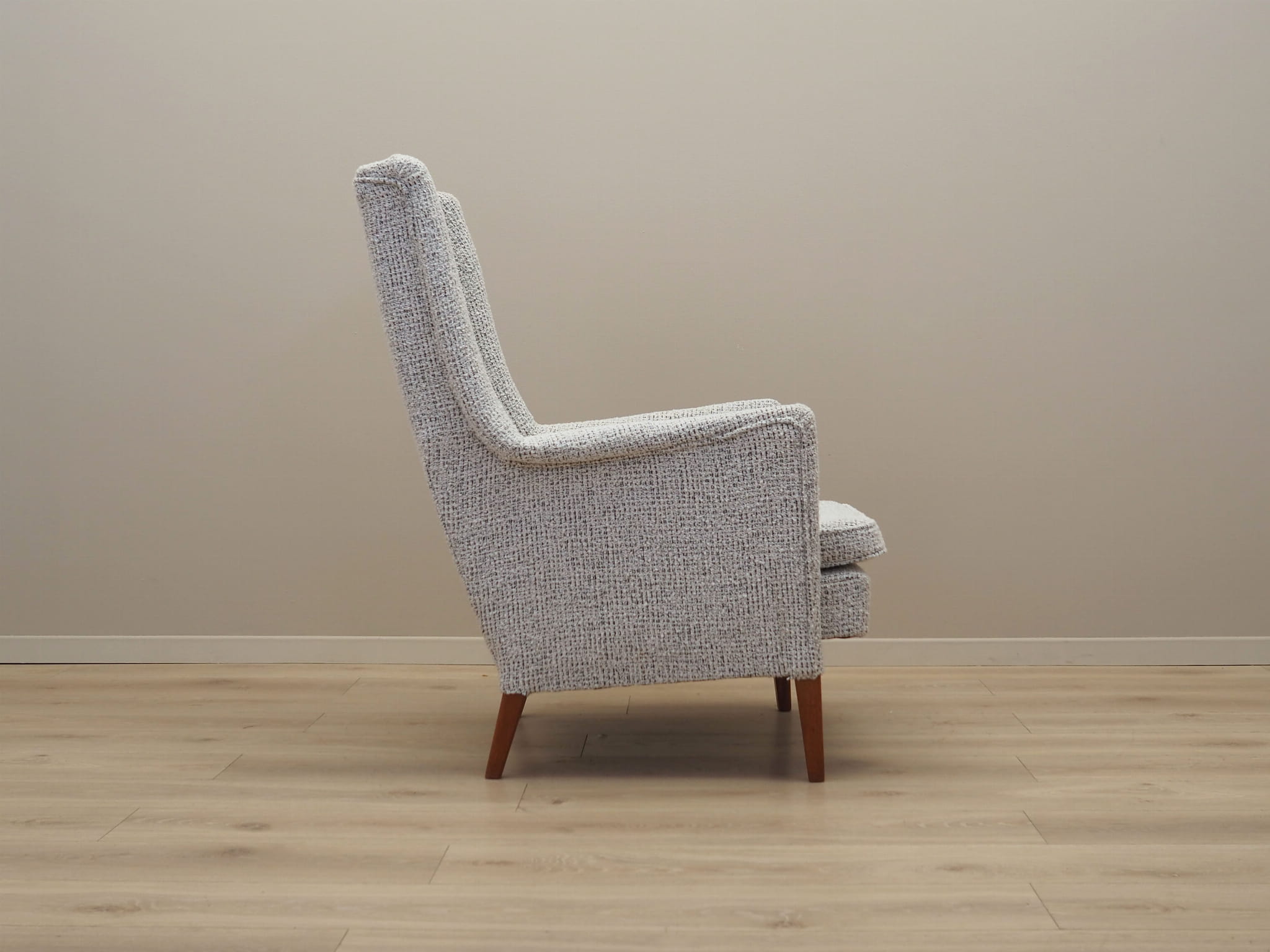 Vintage Armchair Wood Textile Grey 1960s