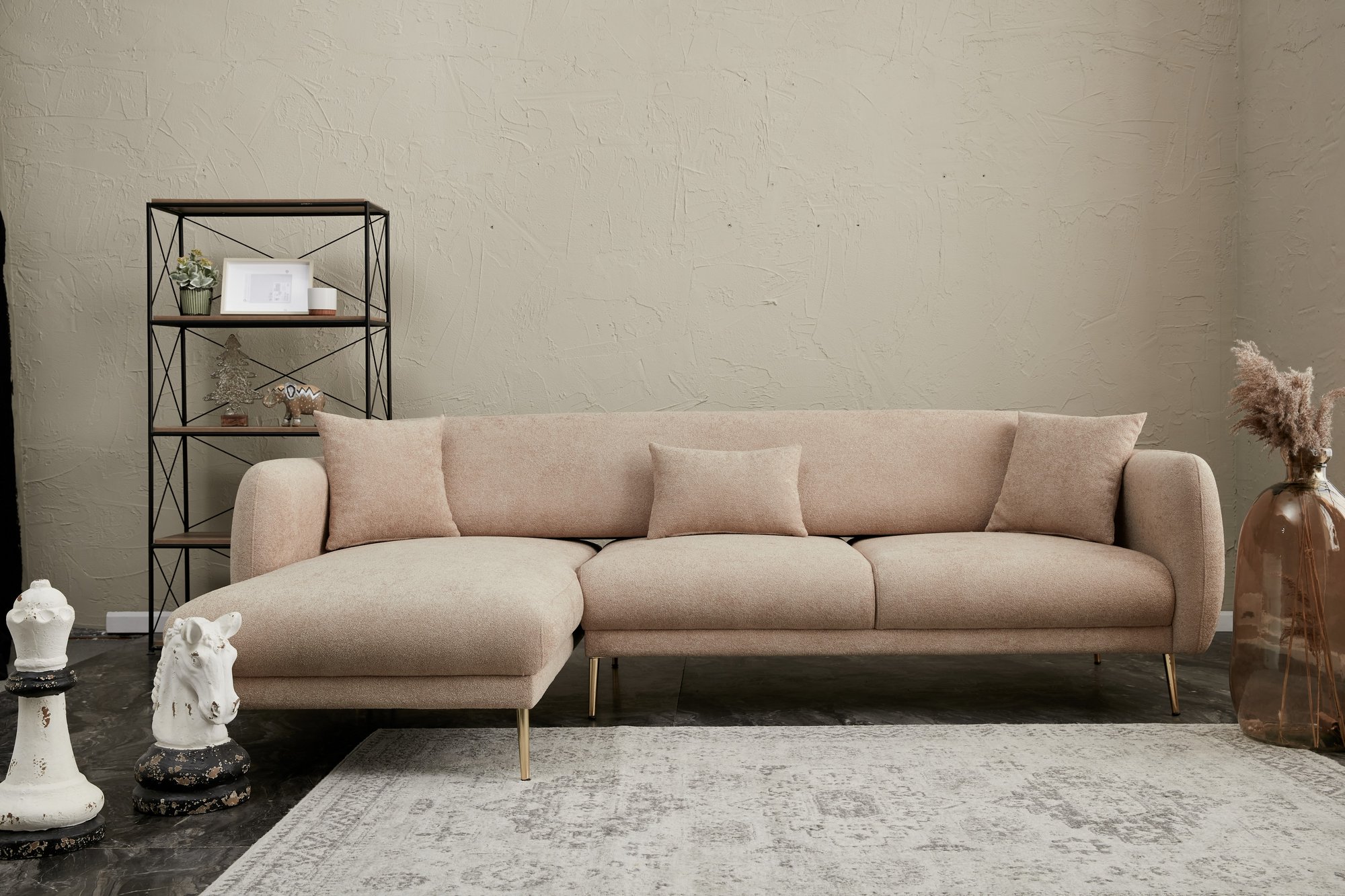 Simena Sofa Récamiere Links Beige