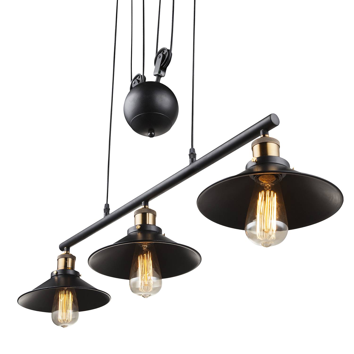 Lenius II Pendant light 3-light Iron Black