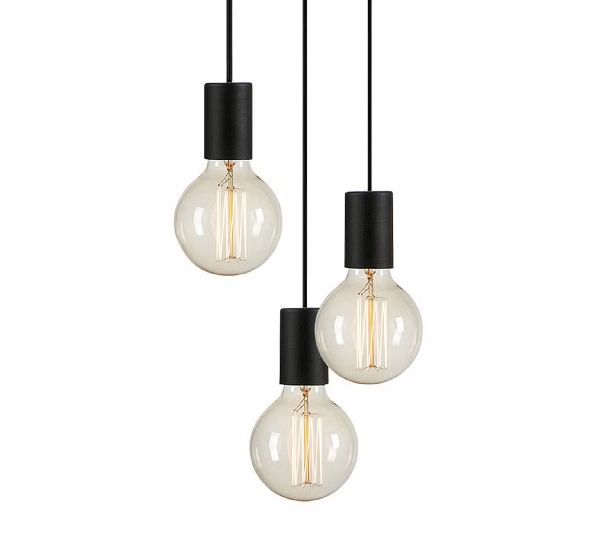 Pendant lamp 3-light iron black