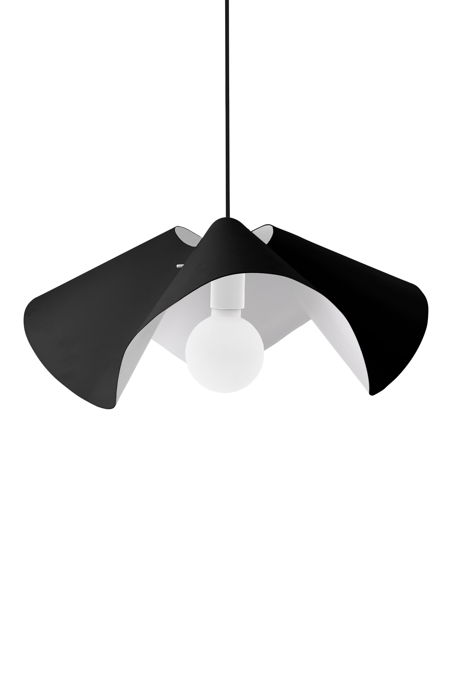 Ruffle Pendant Lamp Black Ø 50cm