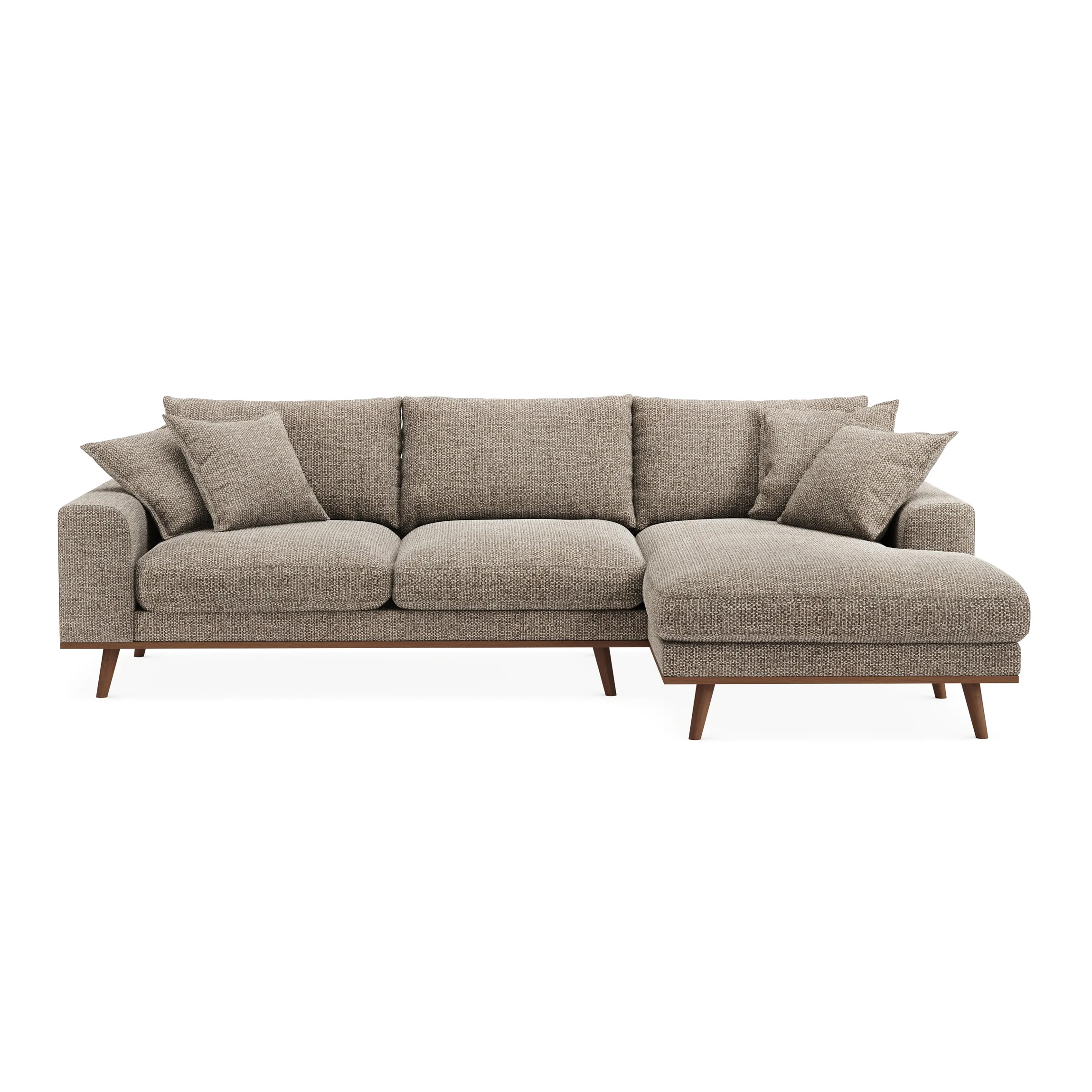 Corner Sofa Harper 3-Seater Right Light Brown