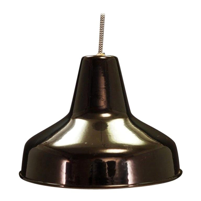 Vintage Lampada a sospensione Metallo Nero Anni '60