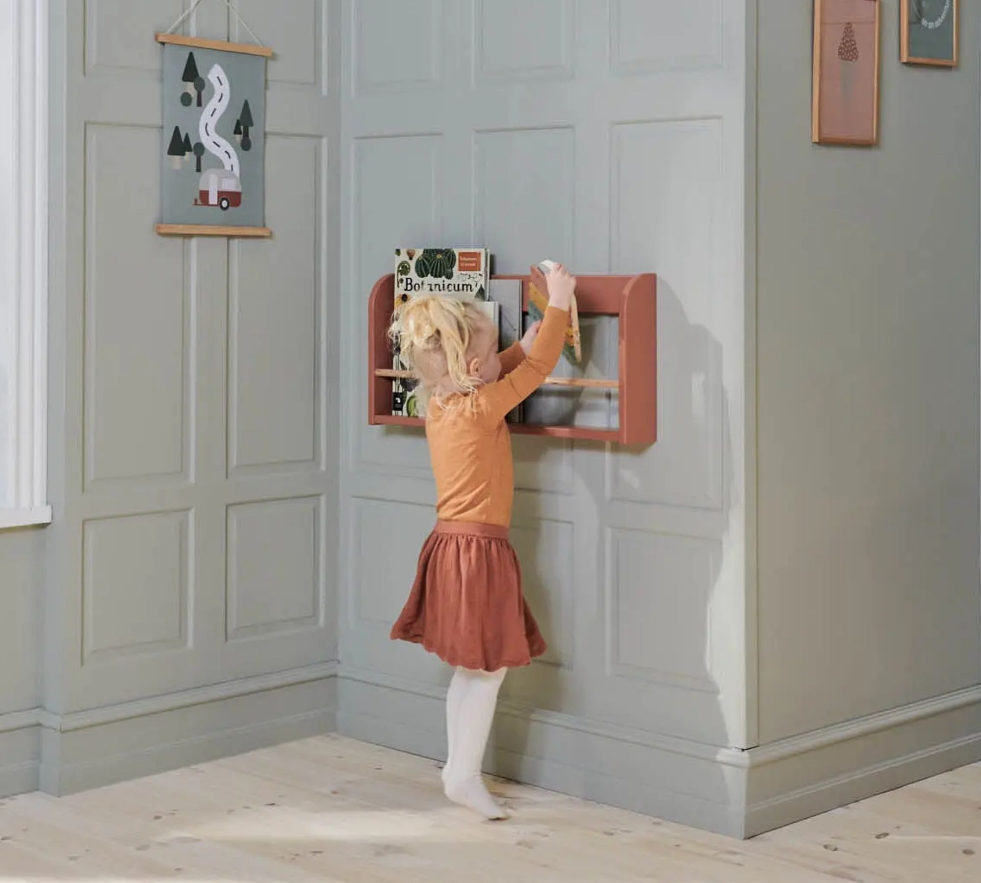 Dots Kinderregal Holz Blush 1 Boden