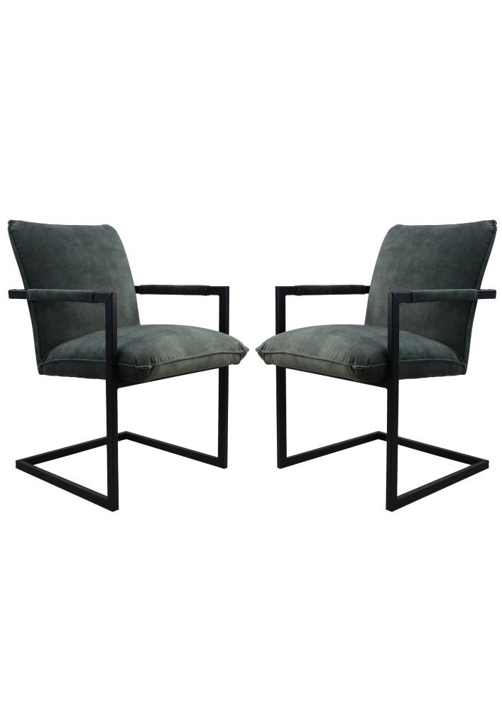 2x Boston Esszimmerstuhl Textil Metall