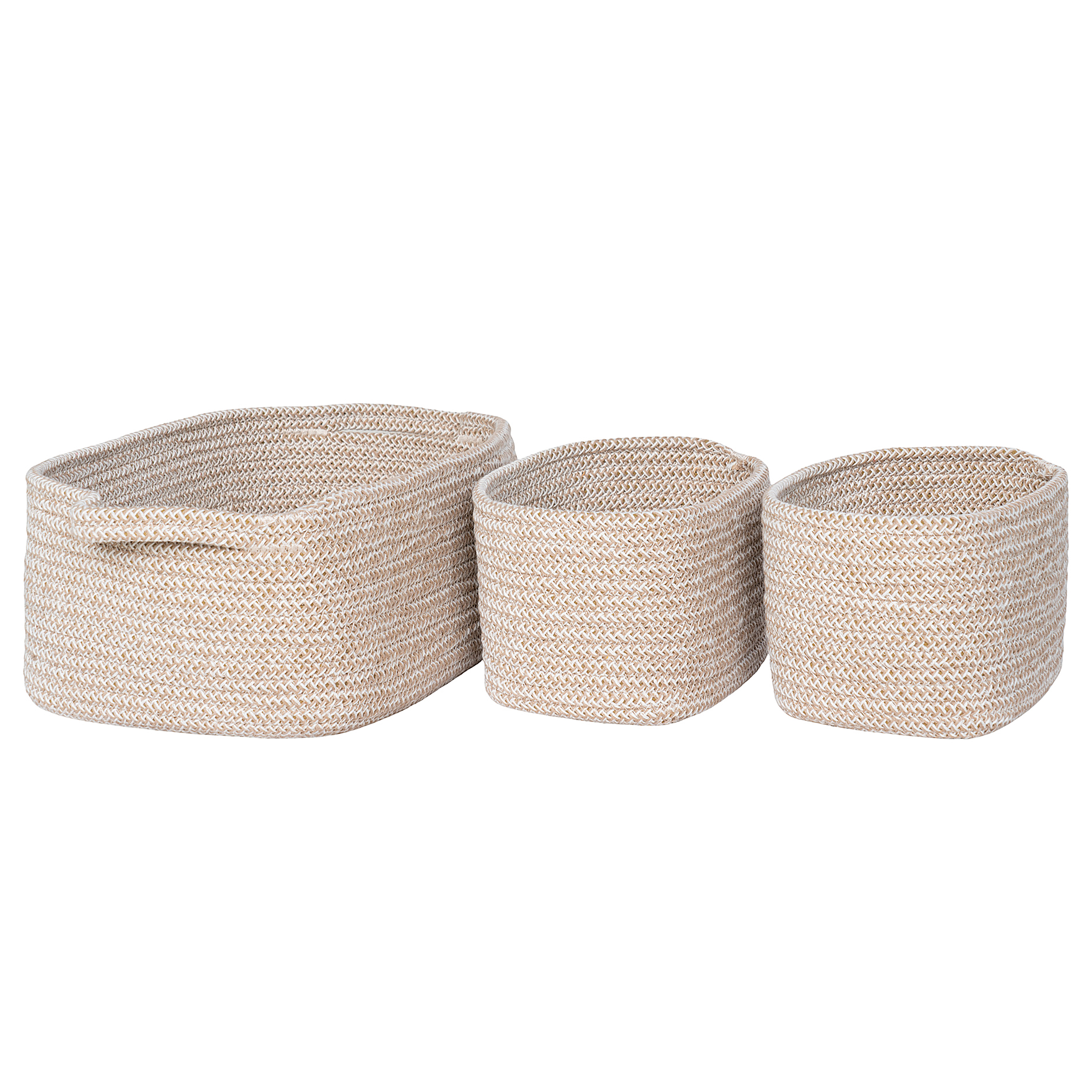 Korbset Teixo 3-teilig Beige Baumwollstoff