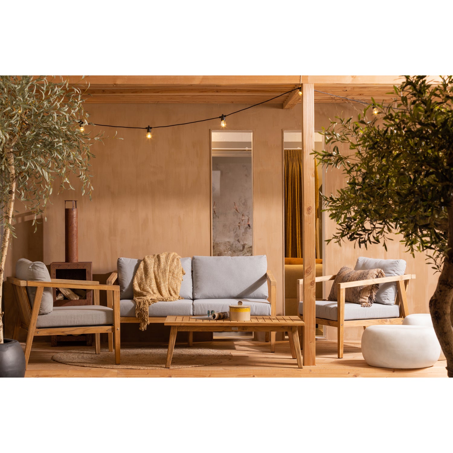 Lucca Sofa- und Couchtischset Teakholz
