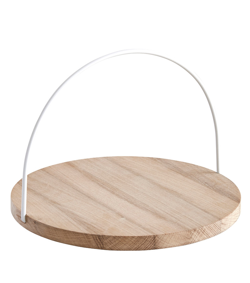 Loop Tablett Holz Metall Braun