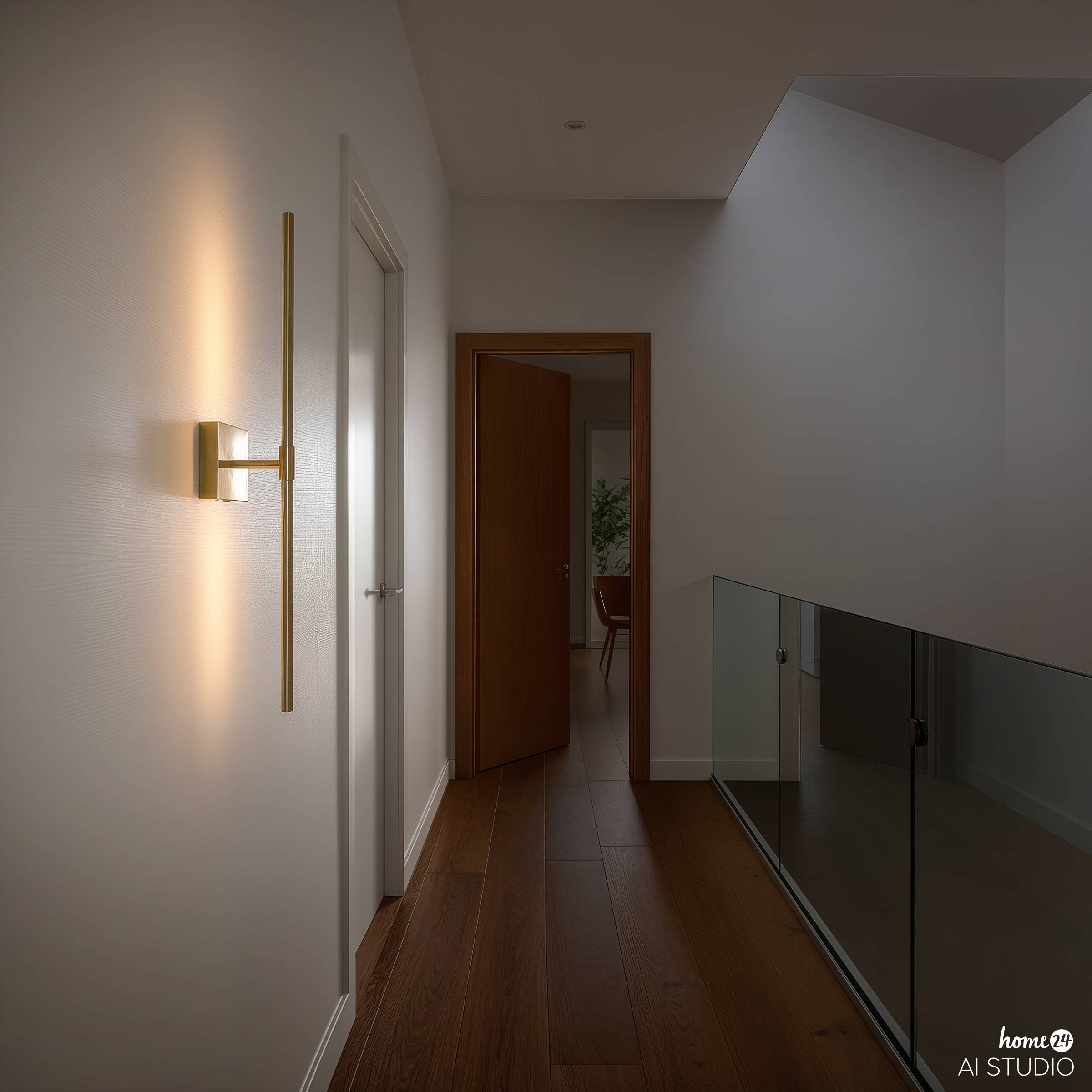 Ons Akku-Wandleuchte 3-Stufen-Dimmer Messing