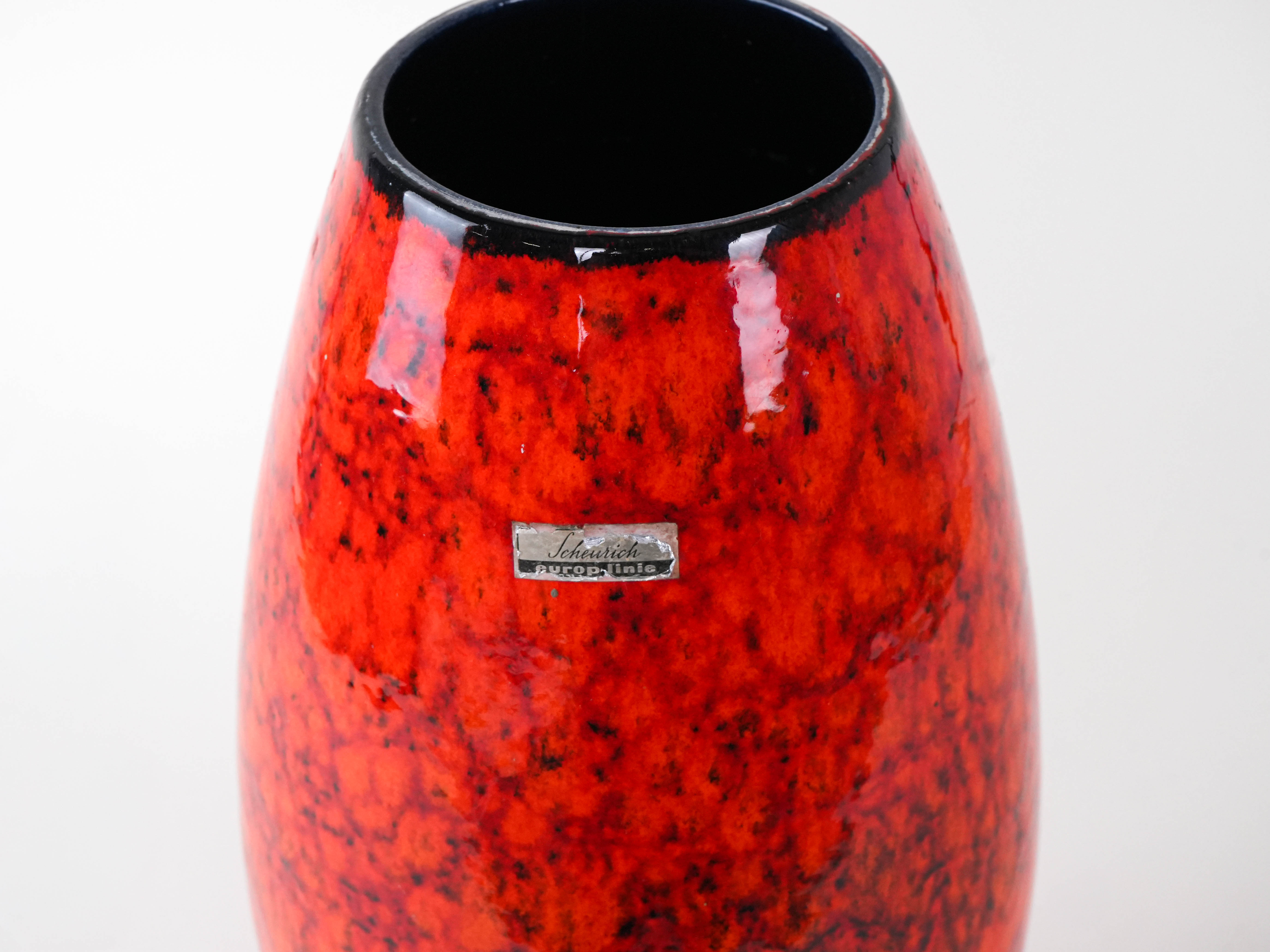 Red ceramic vase 1960s