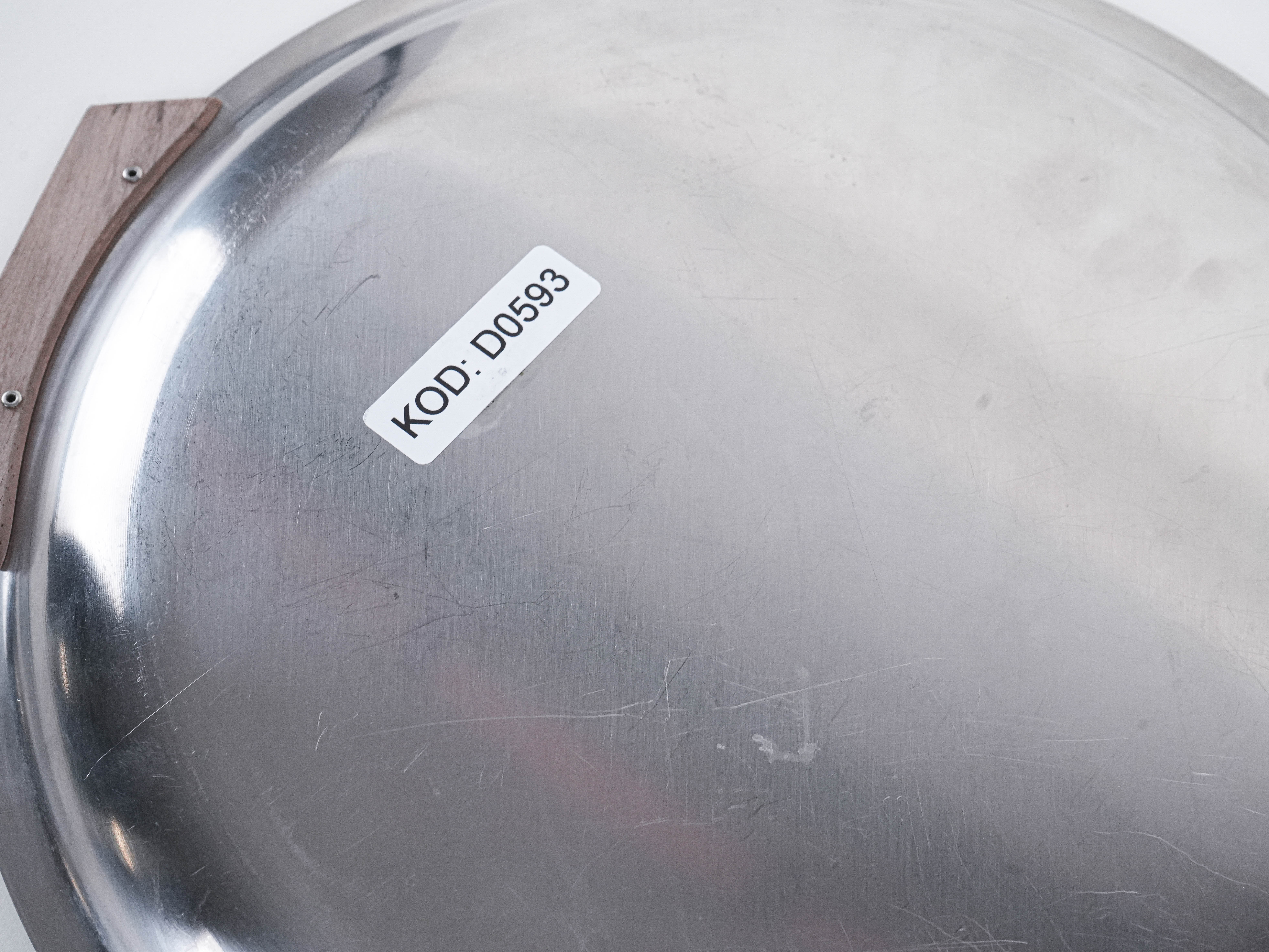 Rundes Edelstahl-Tablett 1970er Jahre