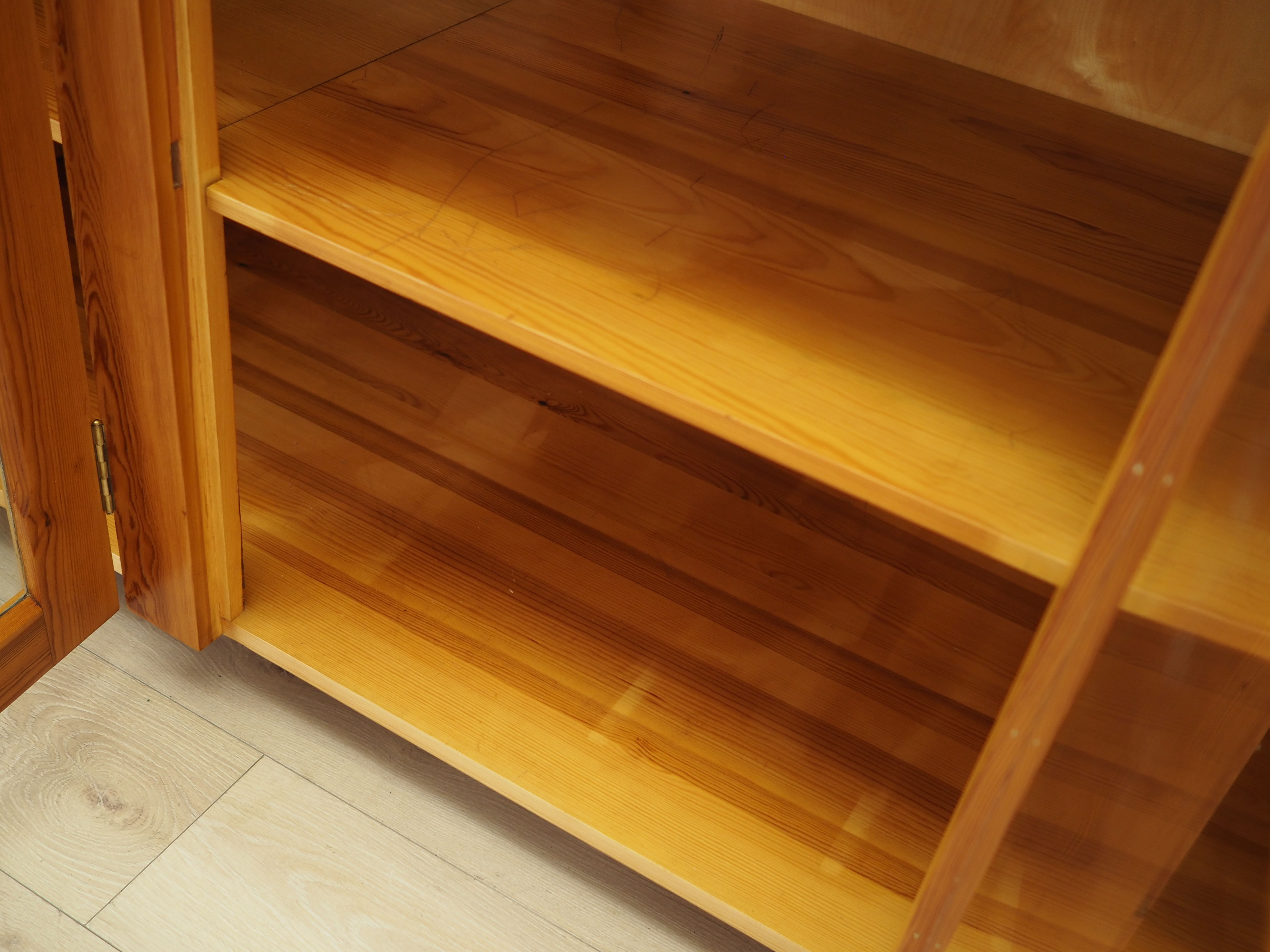 Display cabinet pine wood 1980s