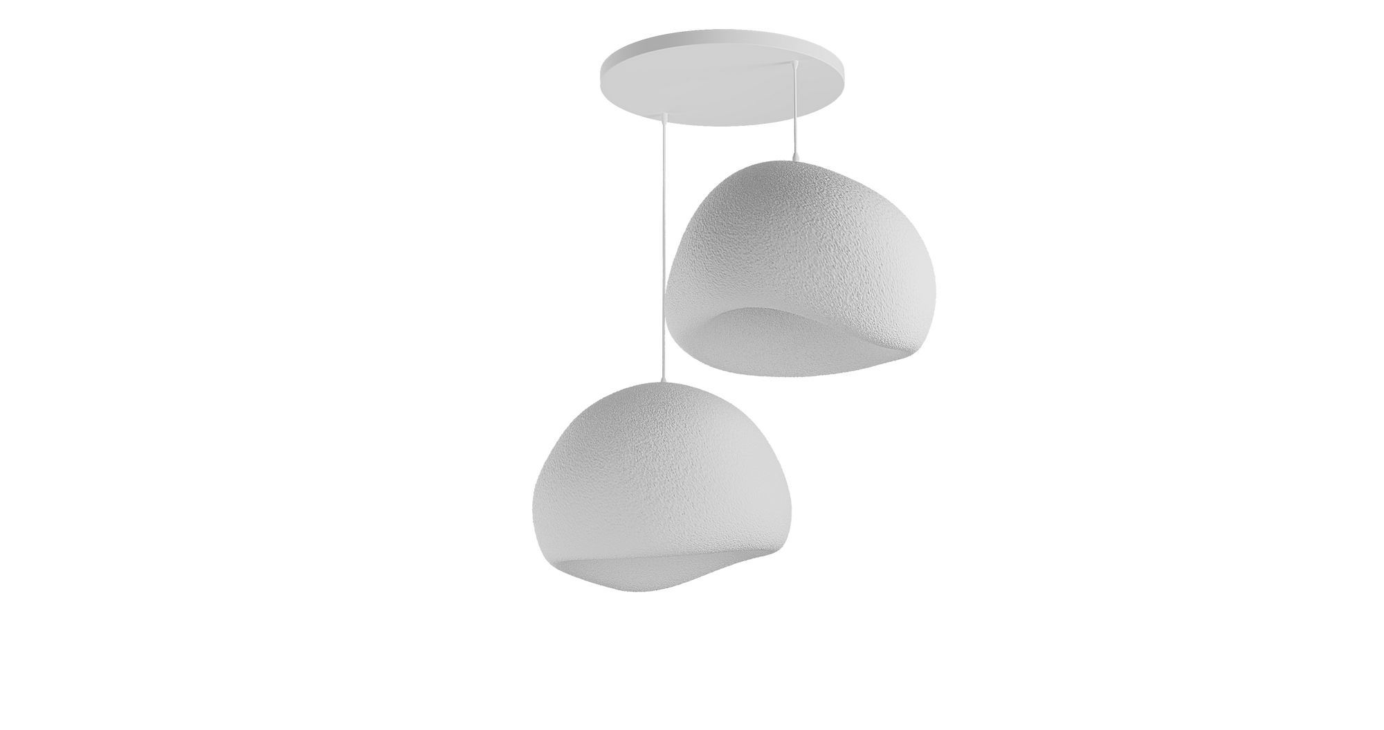 2-Flammig Wabi Sabi Barecasts Pendelleuchte Weiß