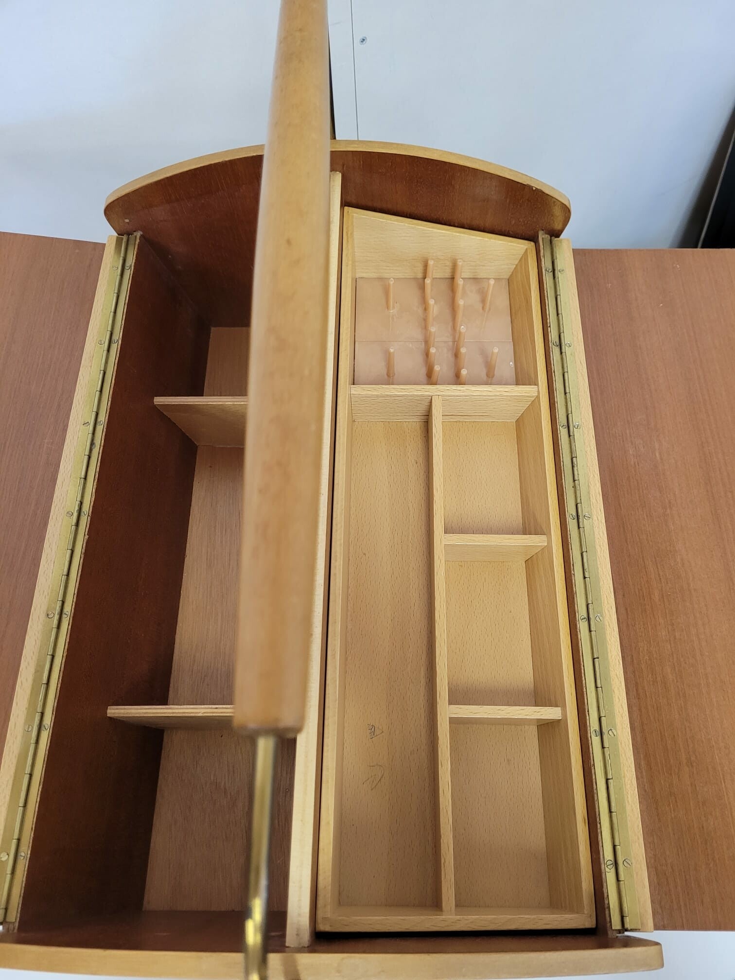 Vintage Nähtisch Holz Braun