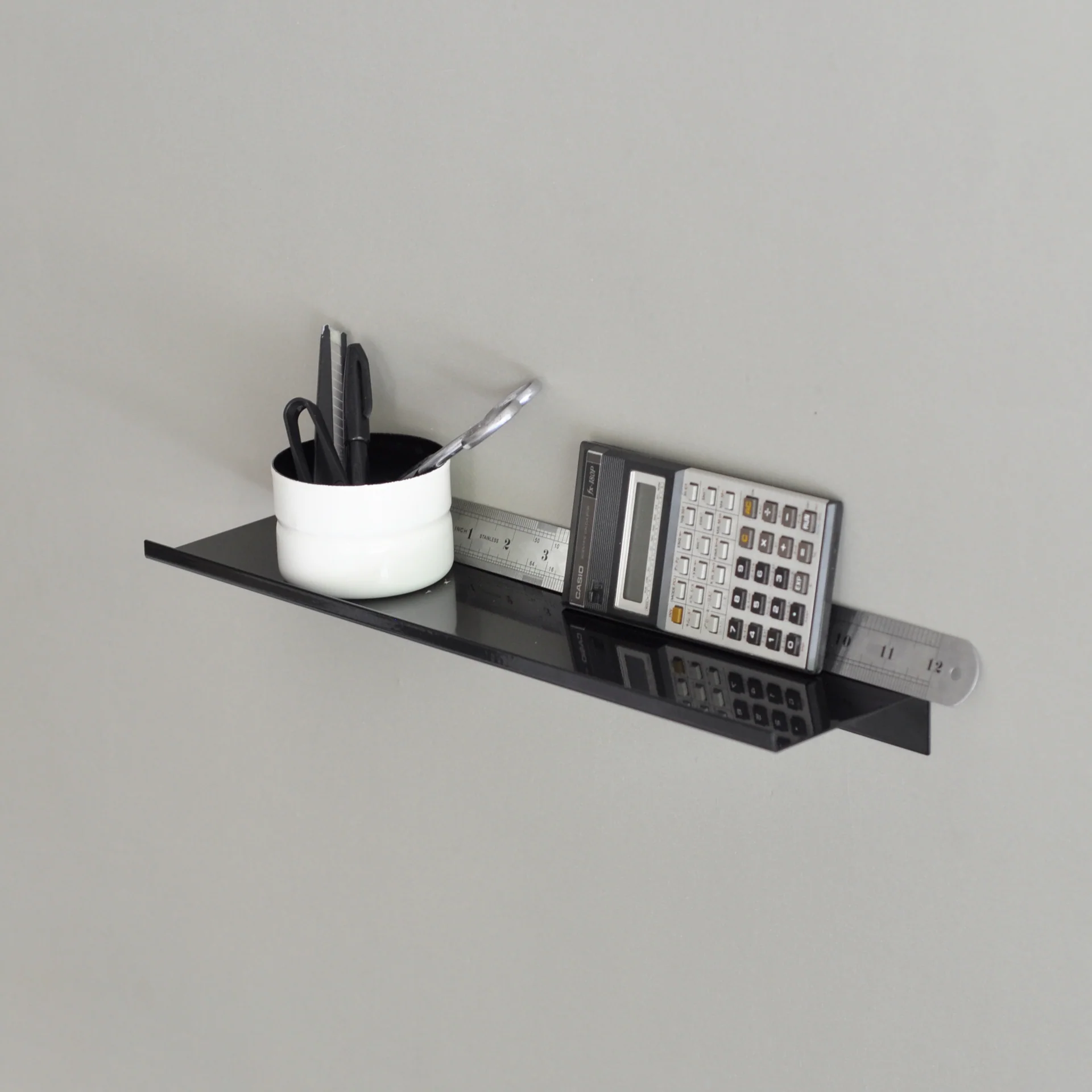 Small wall shelf Steel Powder-coated Black