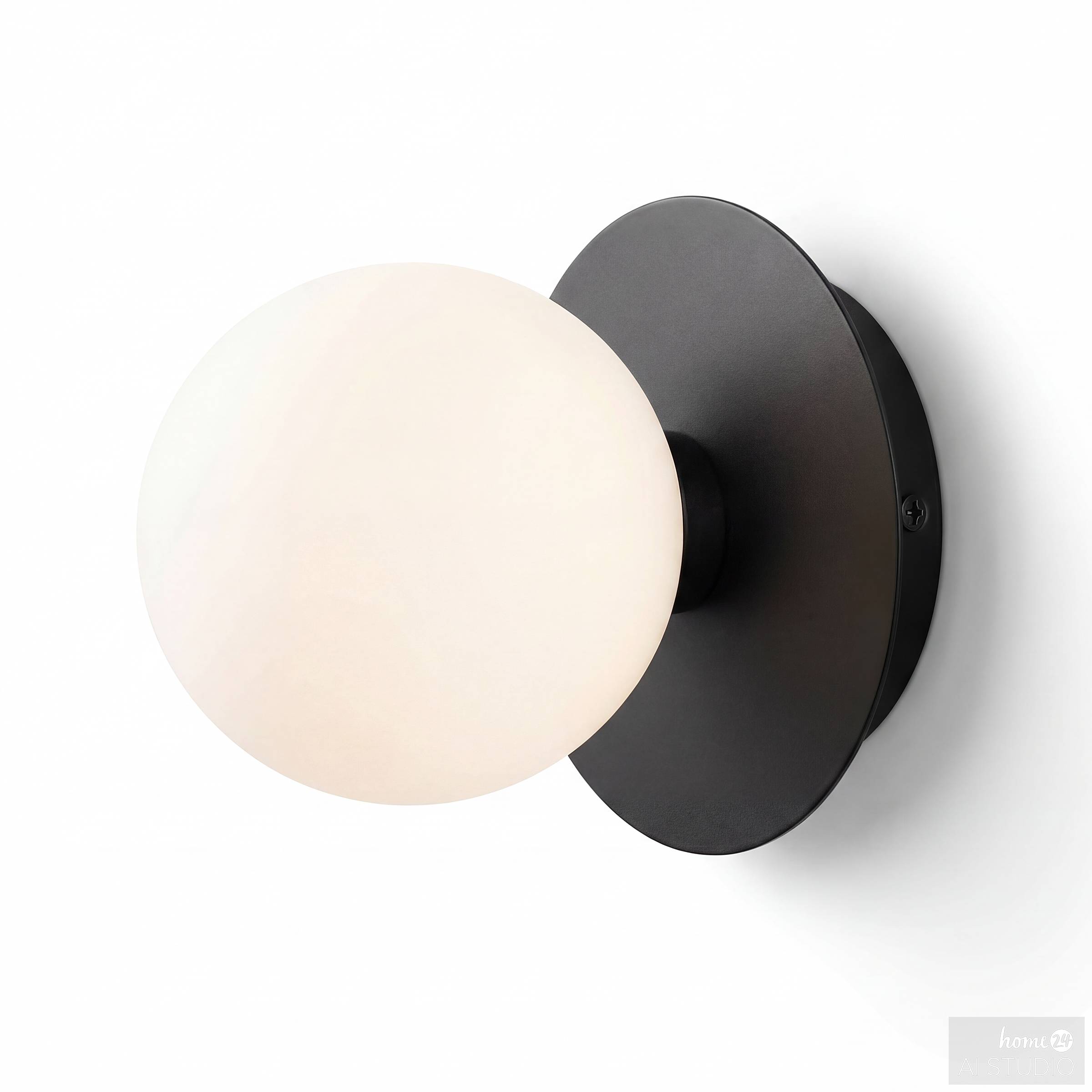 Wall lamp Valto 1-Light Iron Opal glass