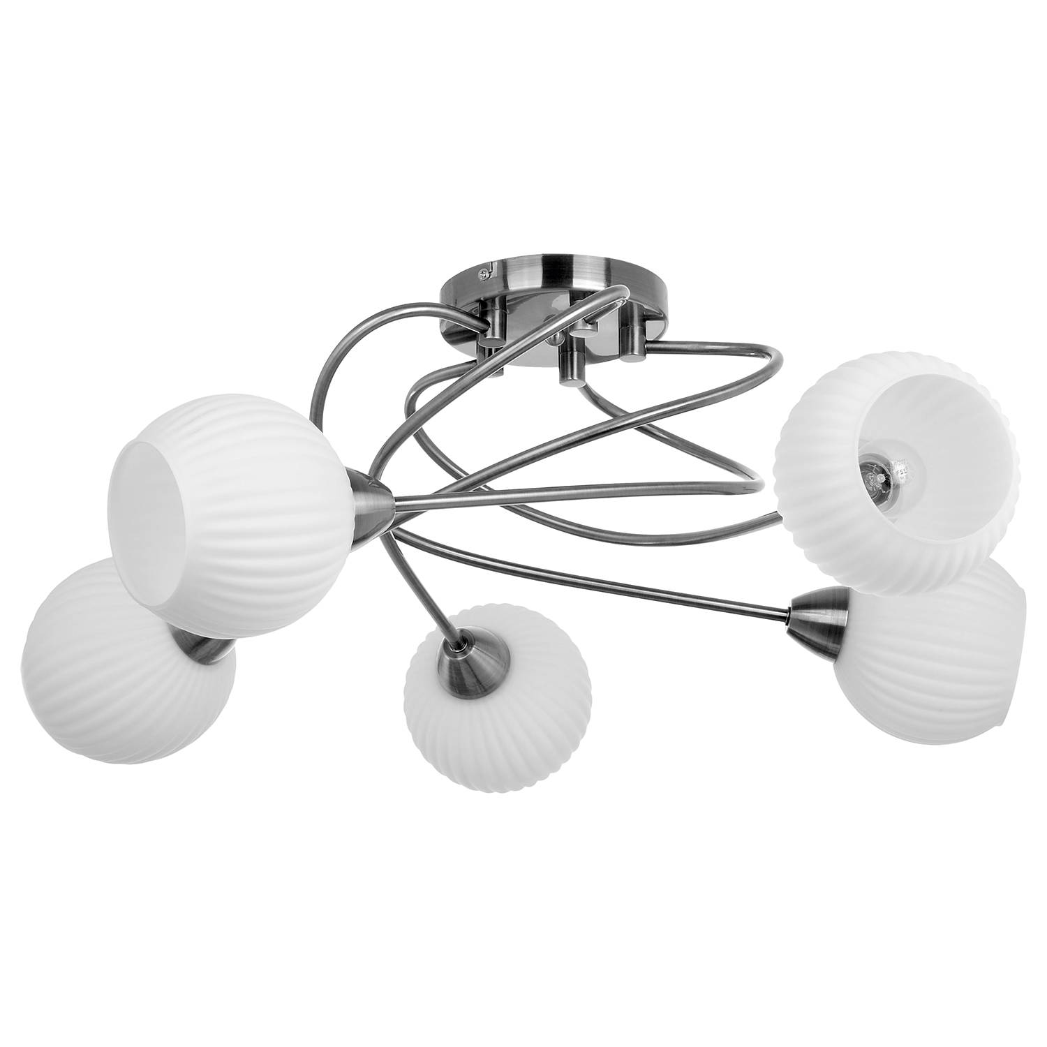 Ceiling light Pavia II Frosted glass Chrome Silver